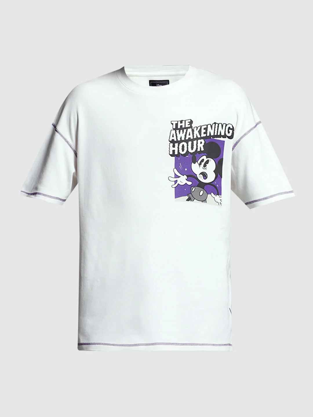 White Mickey Print Oversized T-shirt - Image 7