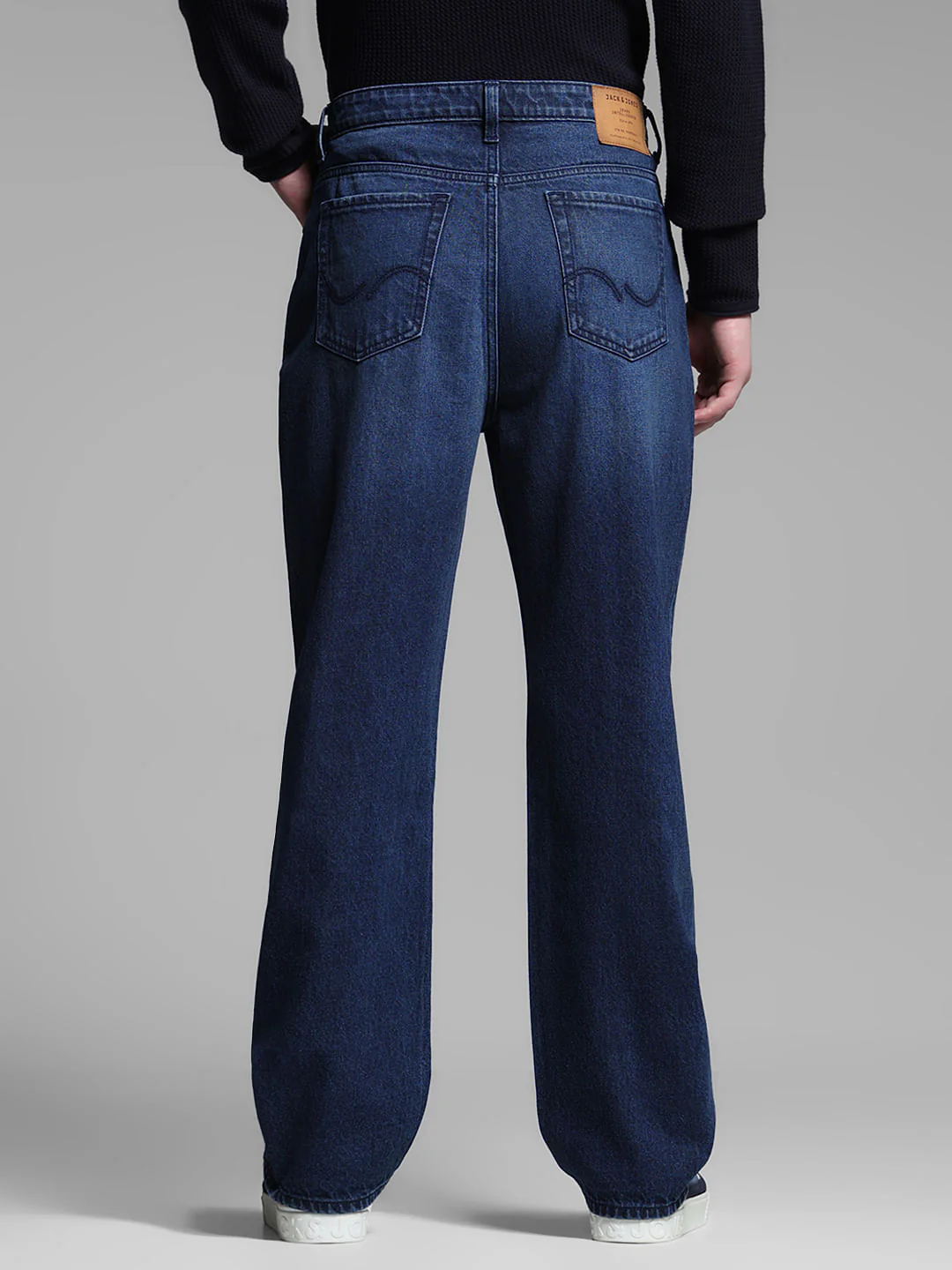 Dark Blue Distressed Dario Loose Fit Jeans - Image 3