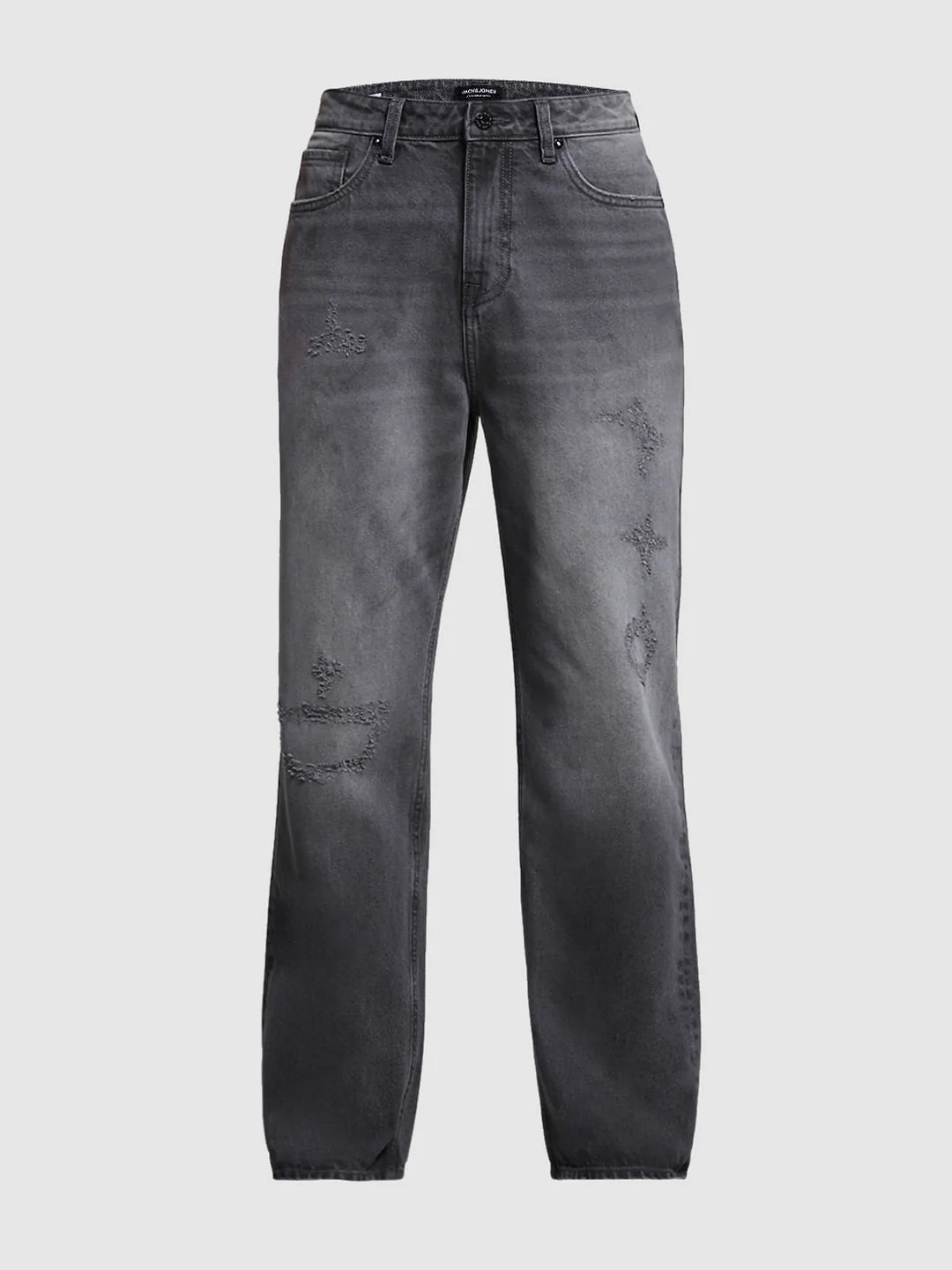 Grey Distressed Dario Loose Fit Jeans - Image 7