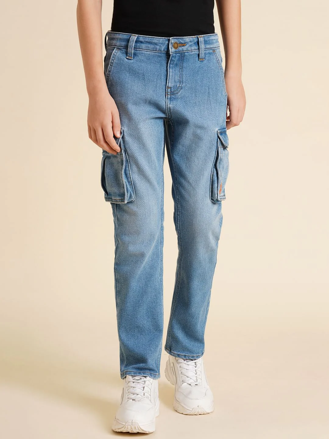 Boys Blue Mid Rise Washed Loose Fit Jeans - Image 2