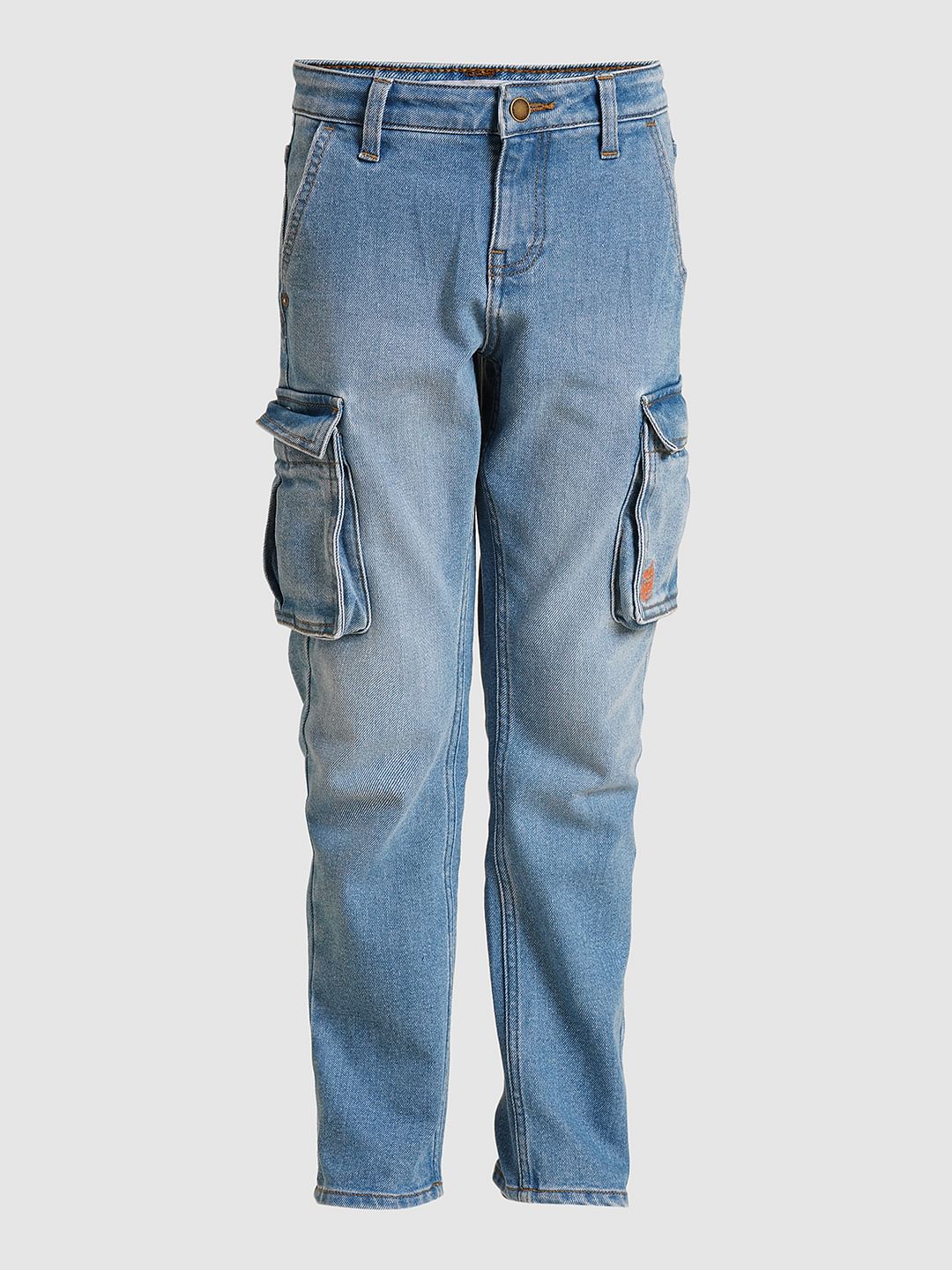 Boys Blue Mid Rise Washed Loose Fit Jeans - Image 7