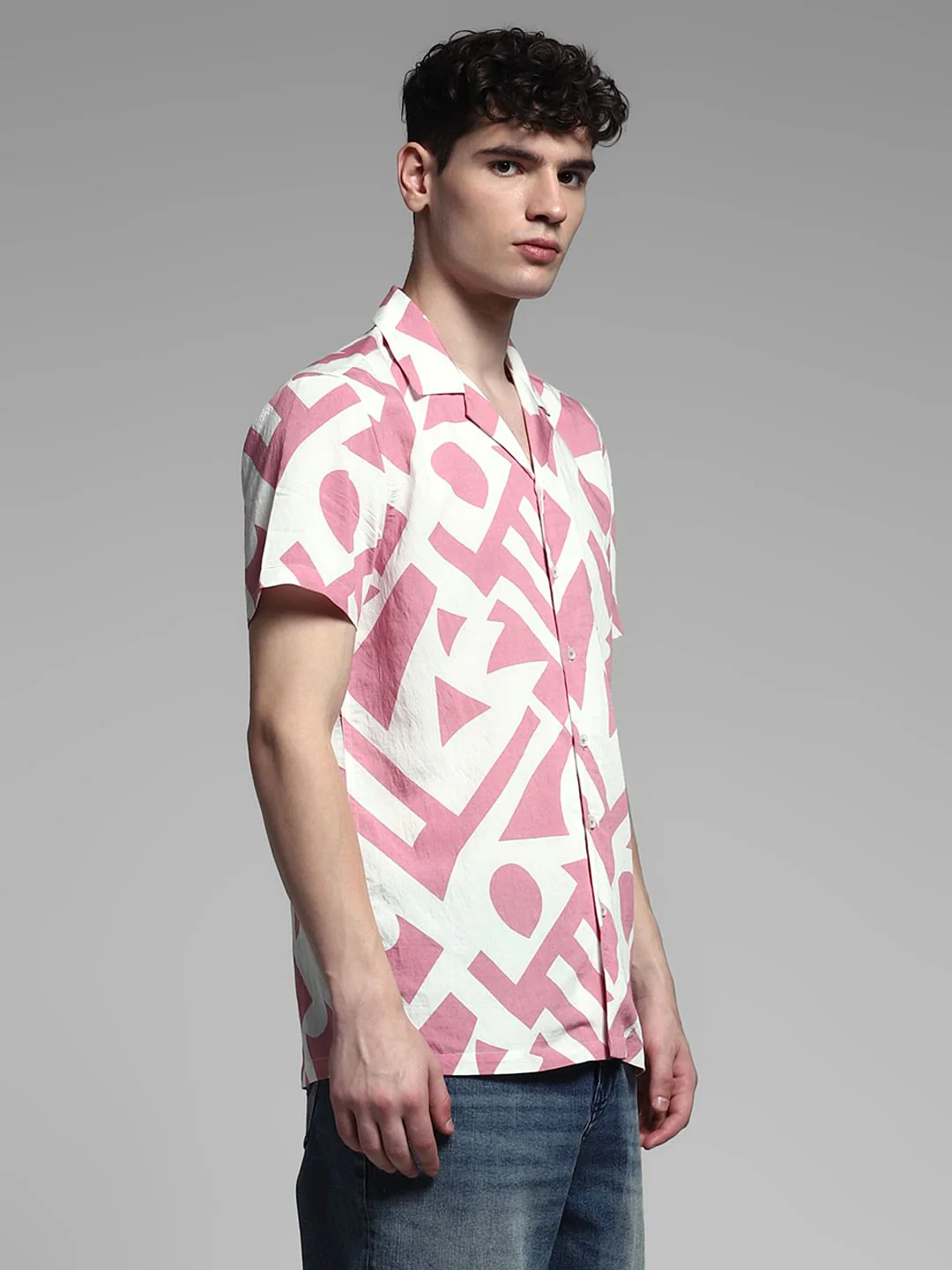 White Printed Viscose Blend Shirt - Image 3