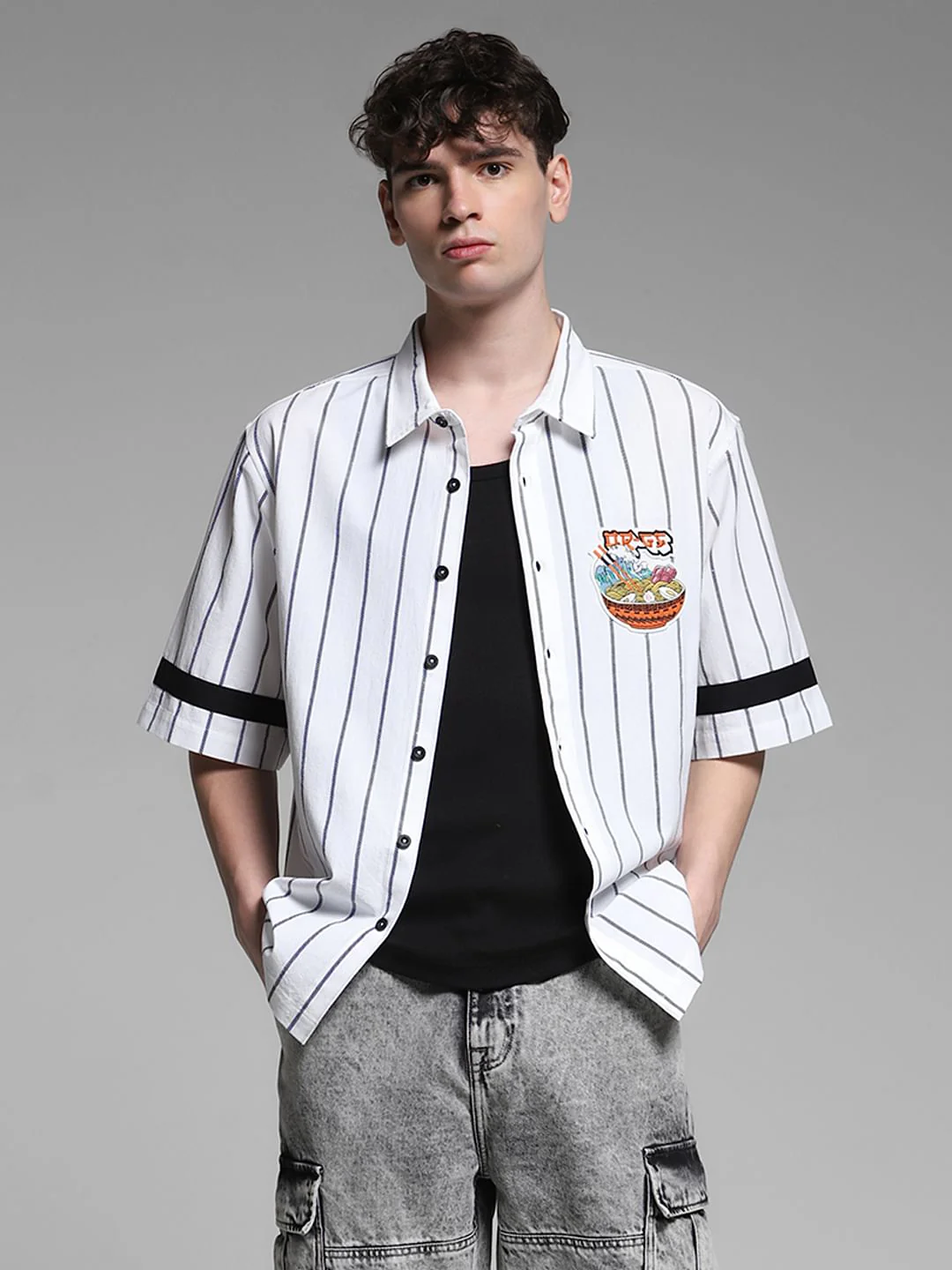 White Striped Oversized Shirt - Image 2