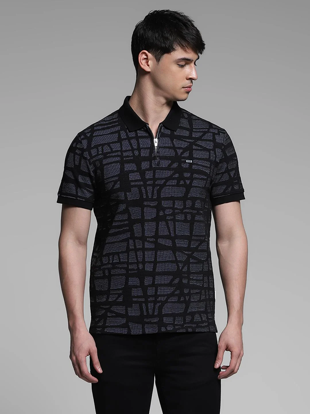 Black Jacquard Polo - Image 2