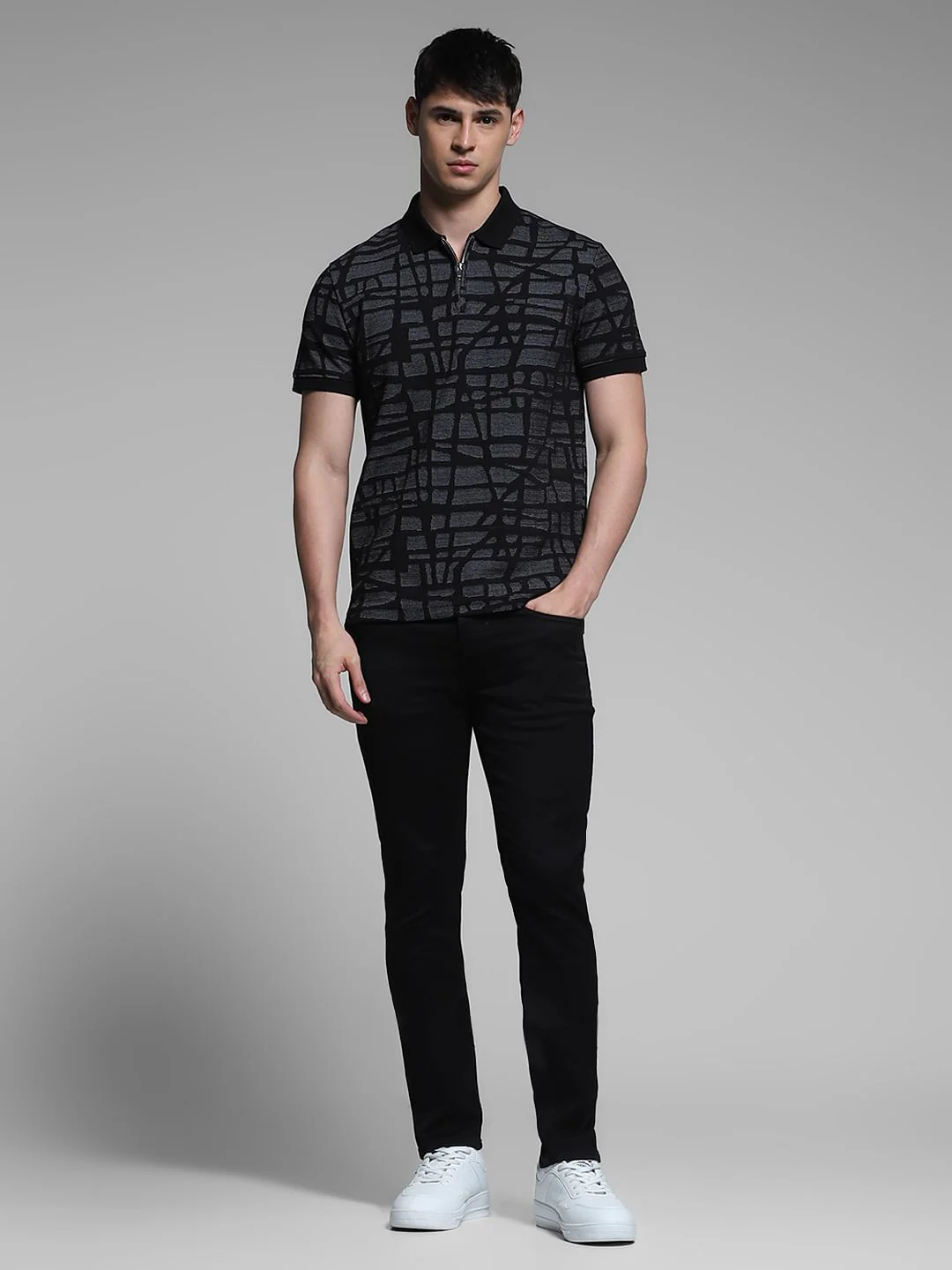 Black Jacquard Polo - Image 6