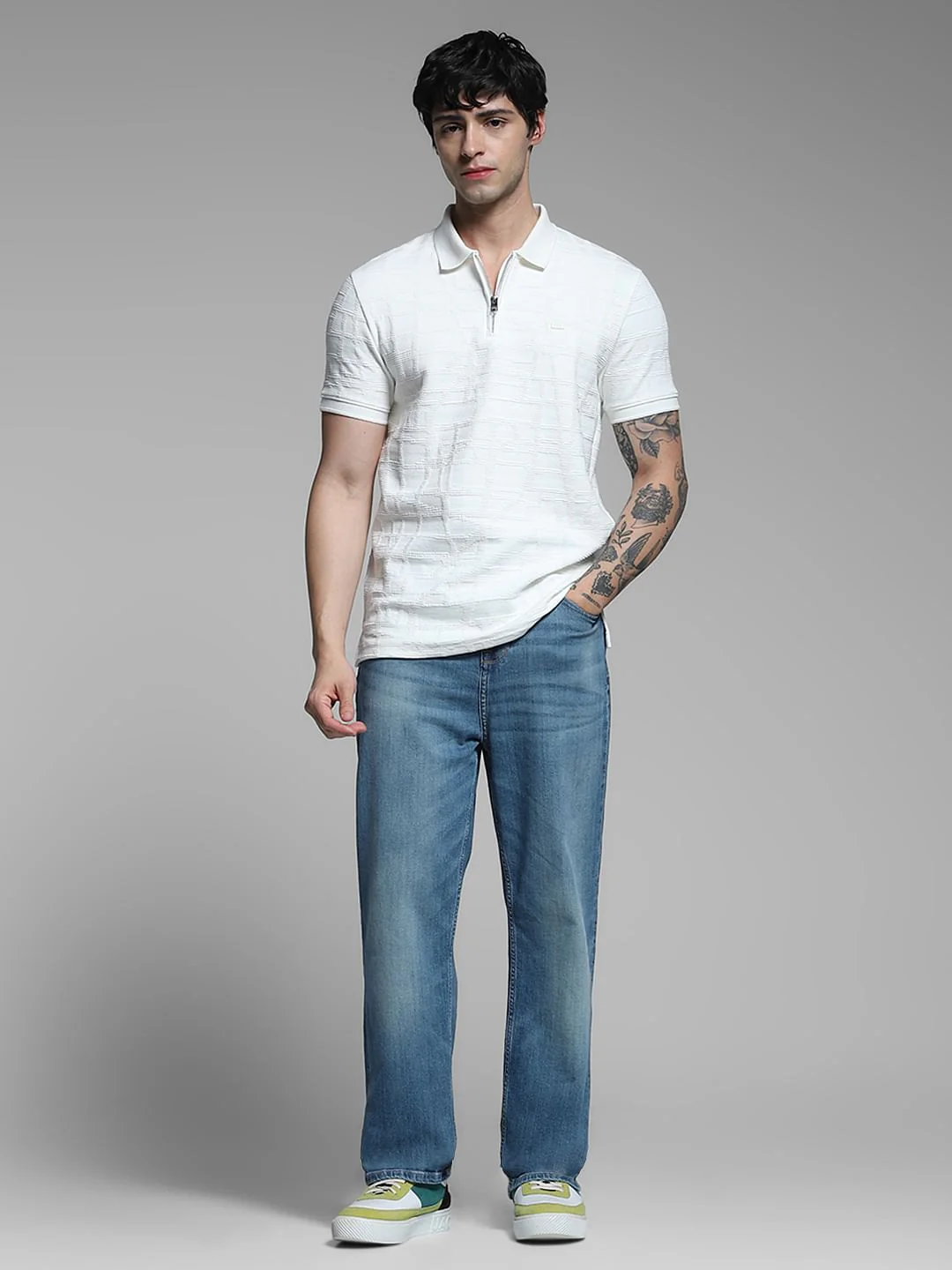 White Jacquard Polo - Image 6