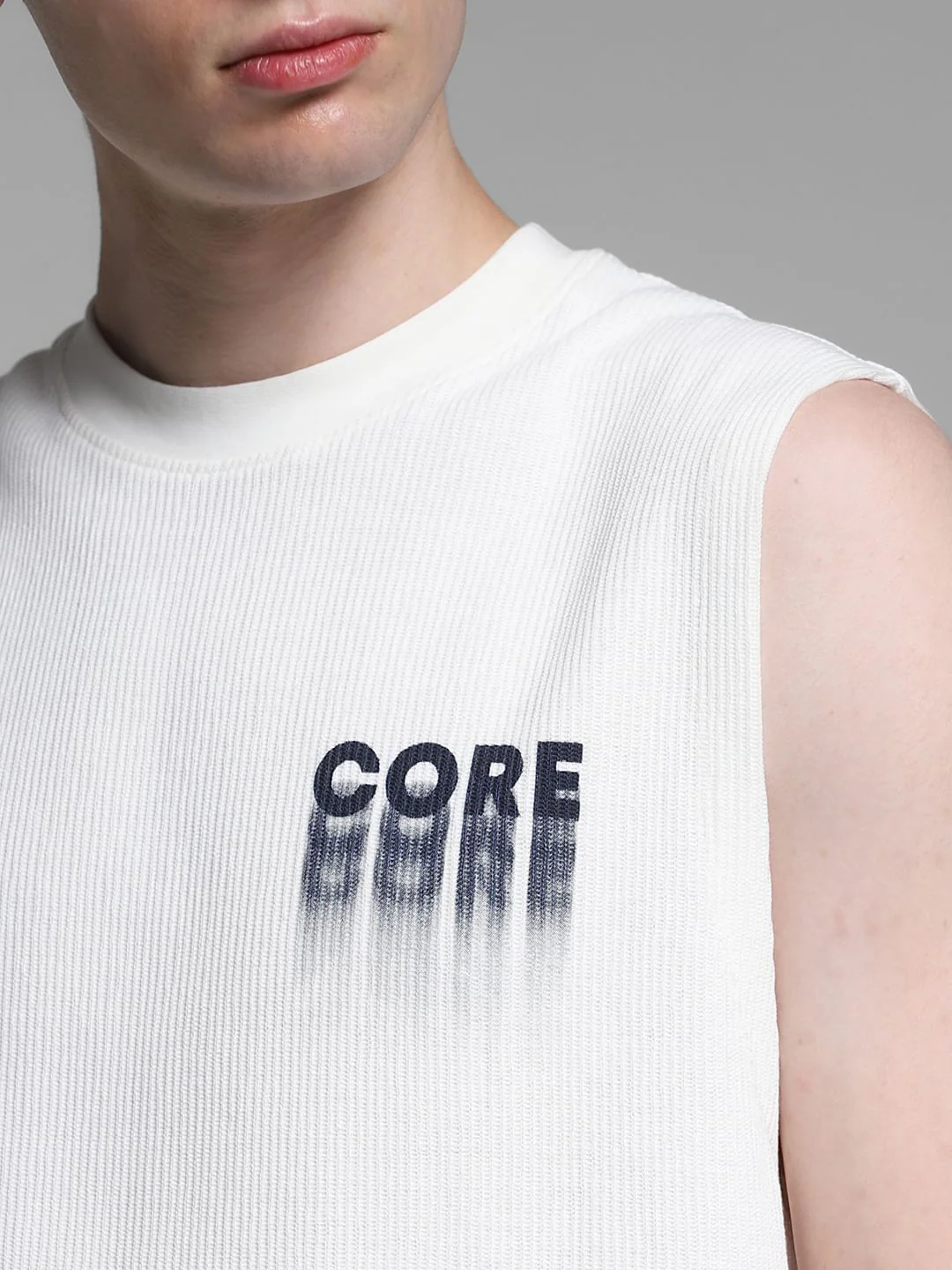 White Printed Co-ord Set T-shirt Vest - Image 5