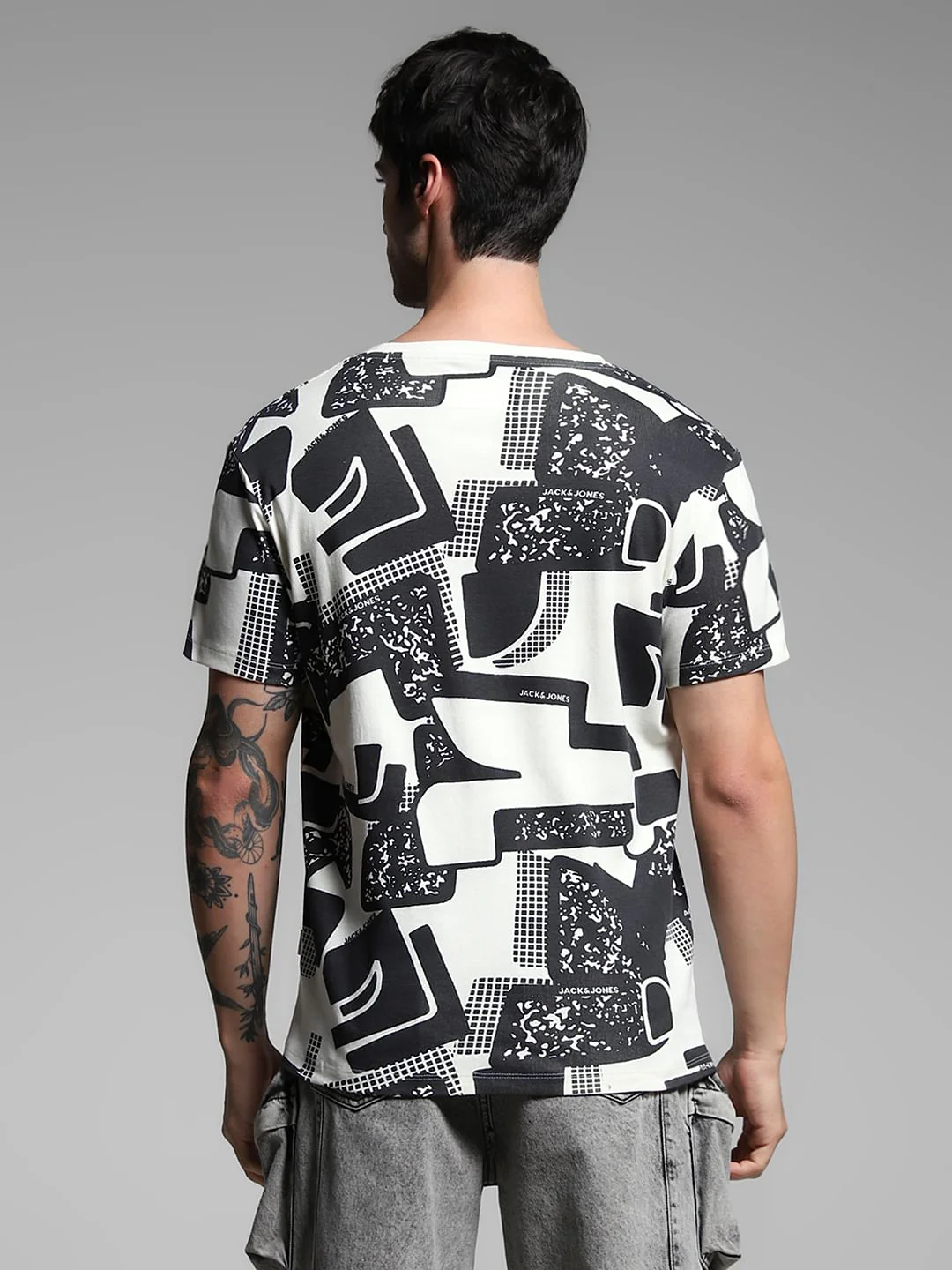 White Printed Cotton T-shirt - Image 4