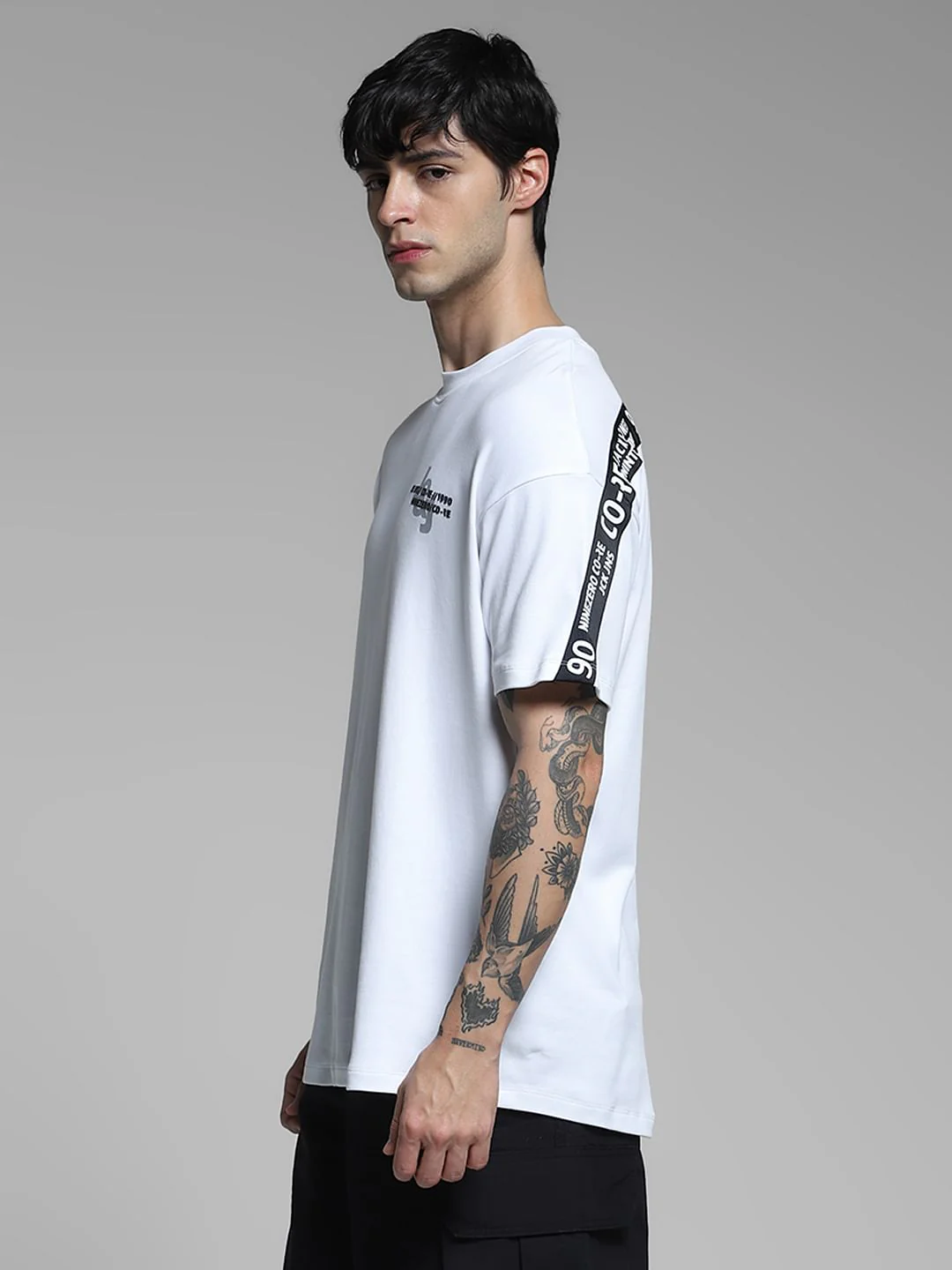 White Printed Oversized T-shirt - Image 3