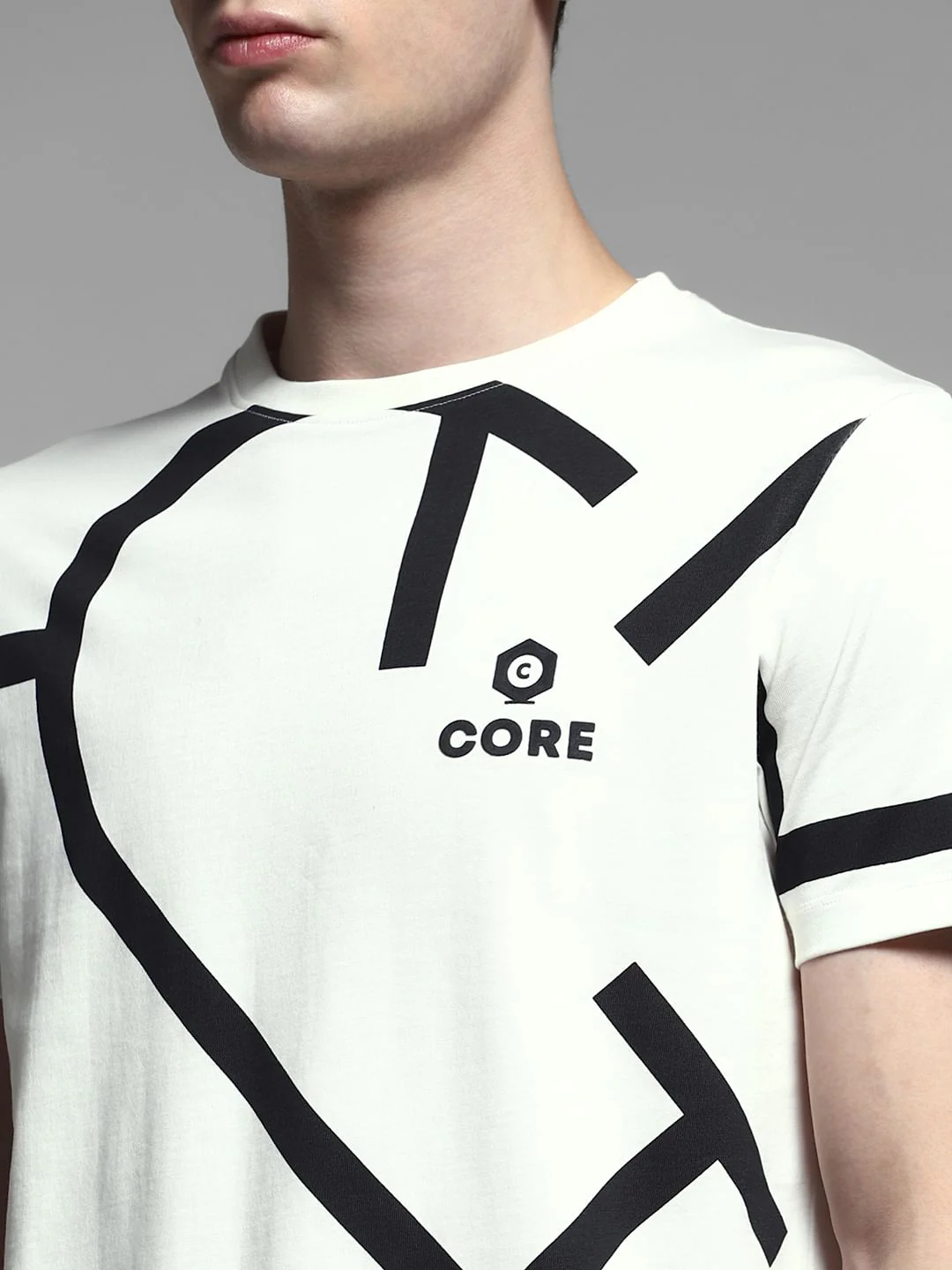 White Printed Cotton T-Shirt - Image 5
