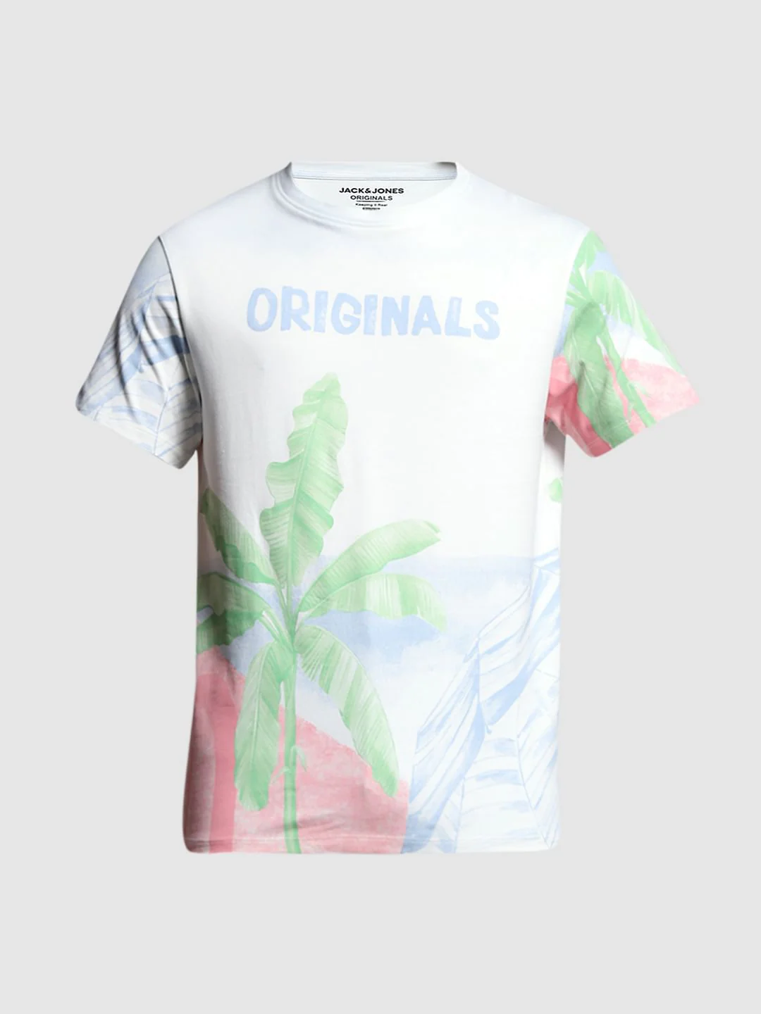 White Tropical Print Cotton T-shirt - Image 7