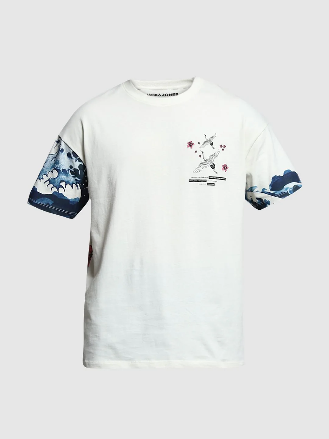 White Printed Cotton Oversized T-shirt - Image 8