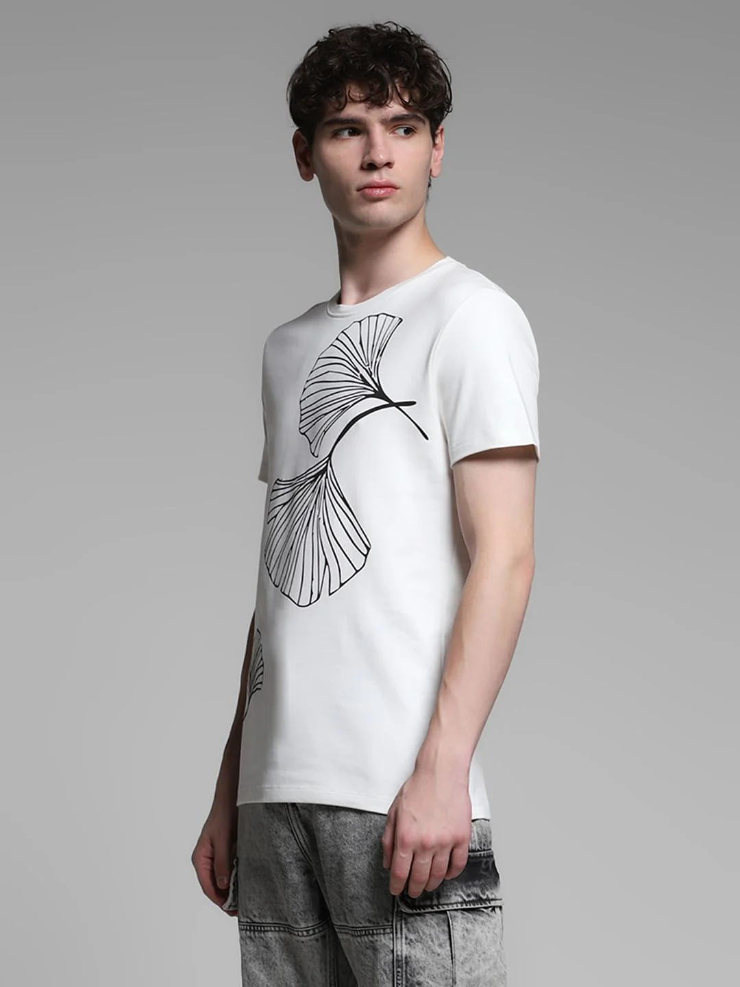 White Graphic Print Cotton T-shirt - Image 3