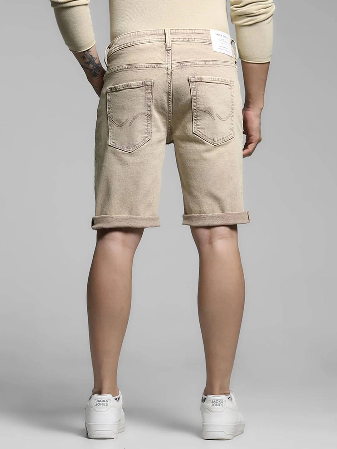 Brown Mid Rise Denim Shorts - Image 3