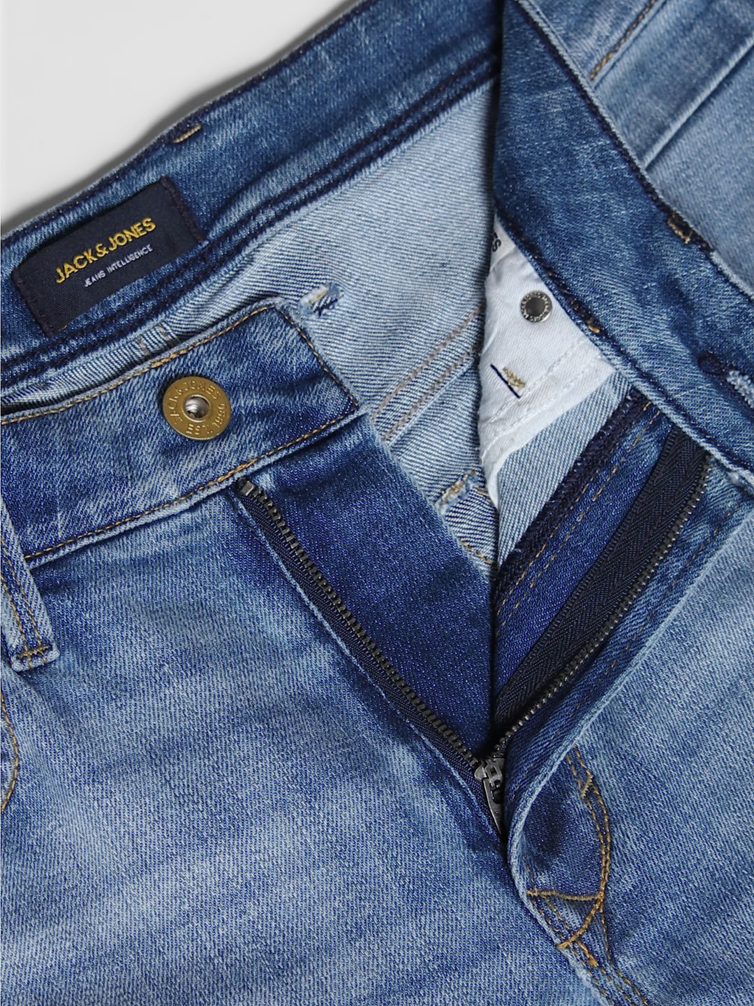 Light Blue High Rise Distressed Bootcut Jeans - Image 5