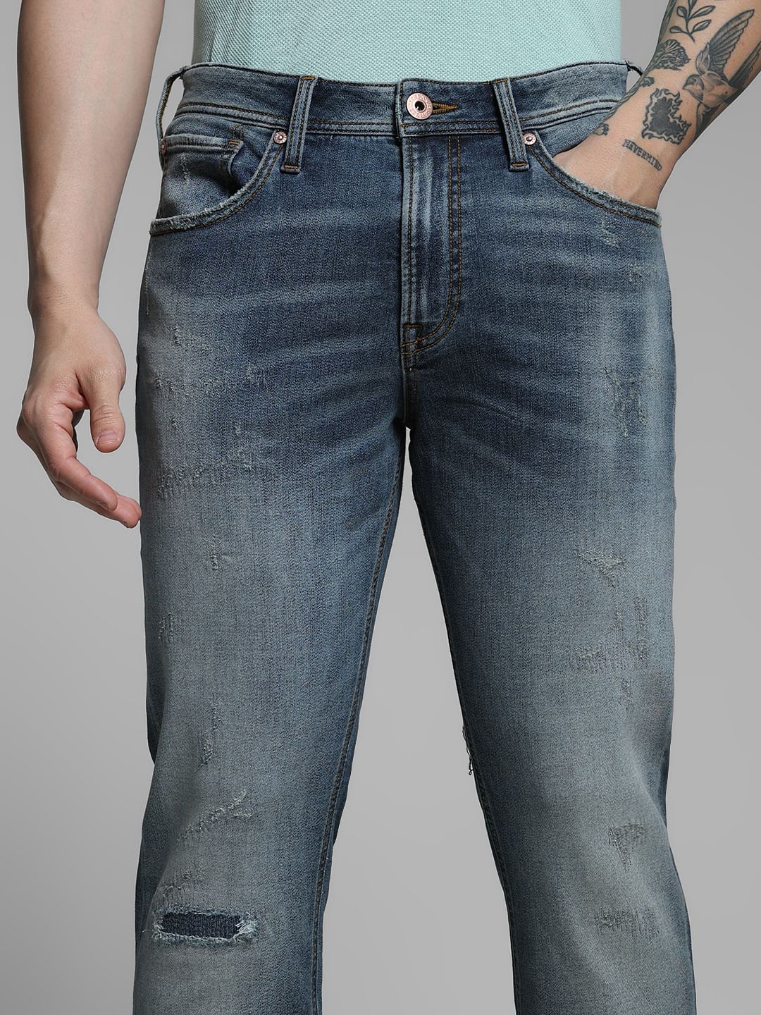 Blue High Rise Cliff Bootcut Jeans - Image 4