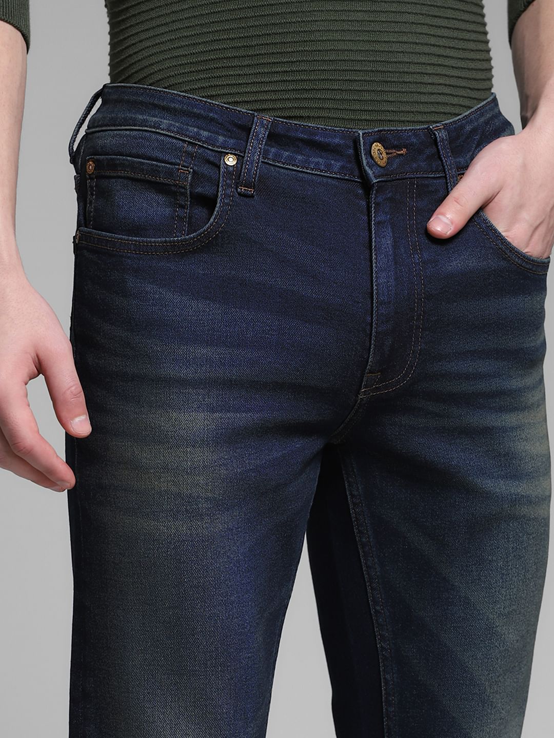 Dark Blue Low Rise Ben Skinny Jeans - Image 4