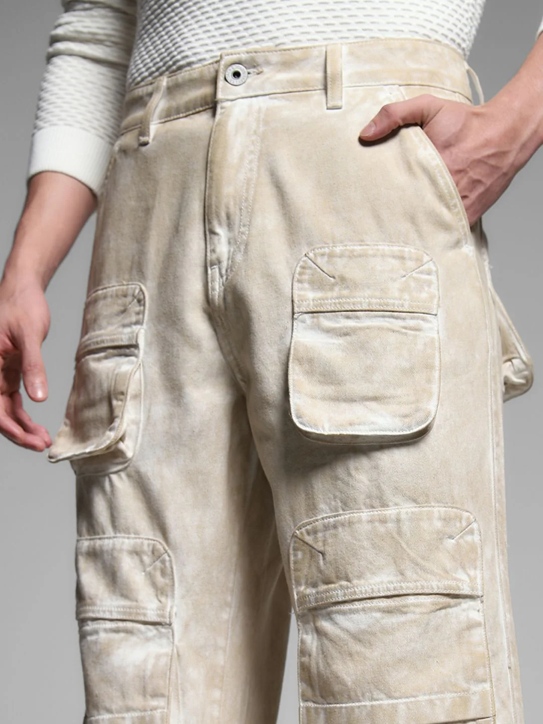 Ecru Multi-Style Dario Loose Fit Jeans - Image 5