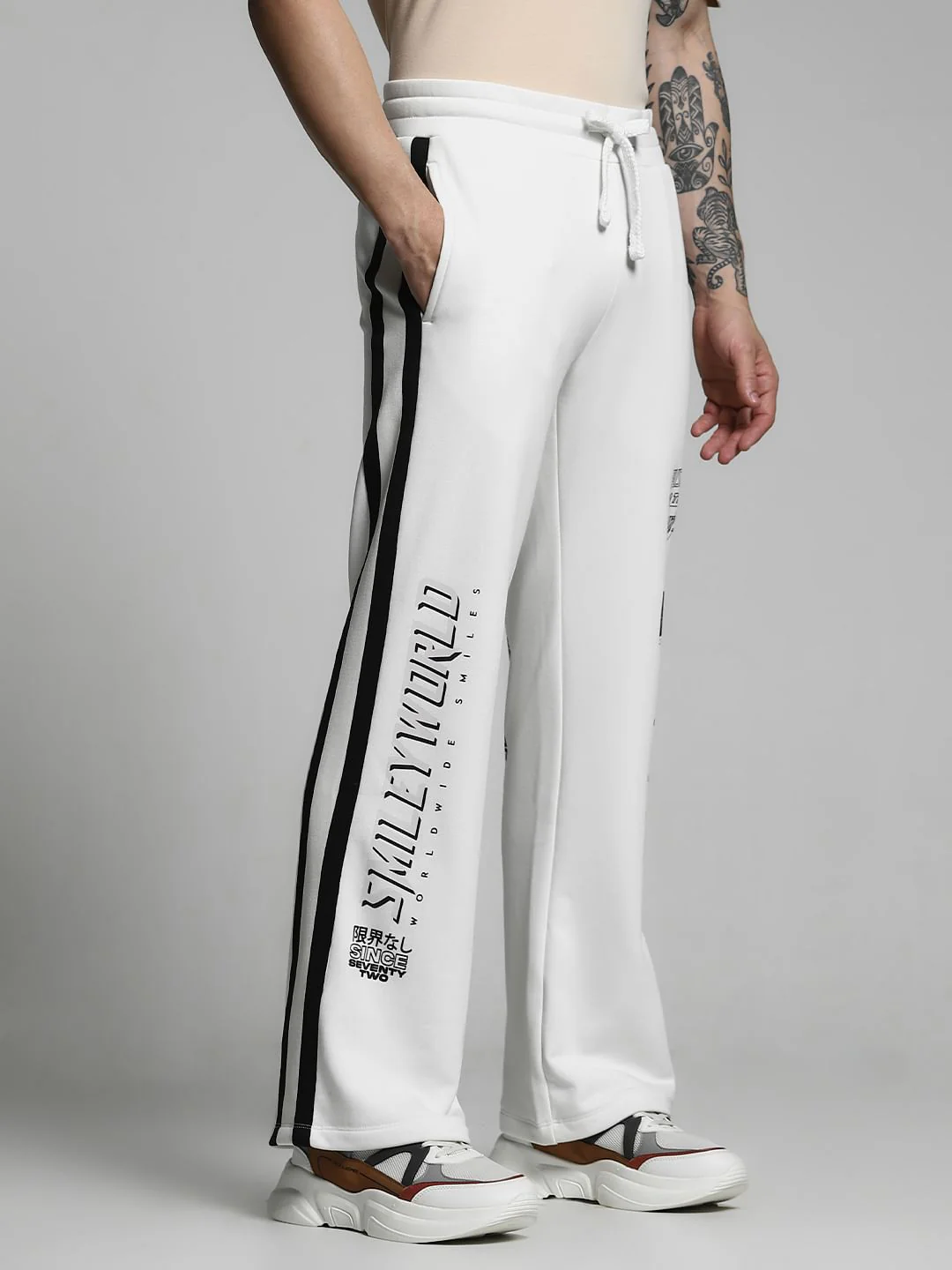 SmileyWorld   White Printed Sweatpants - Image 2