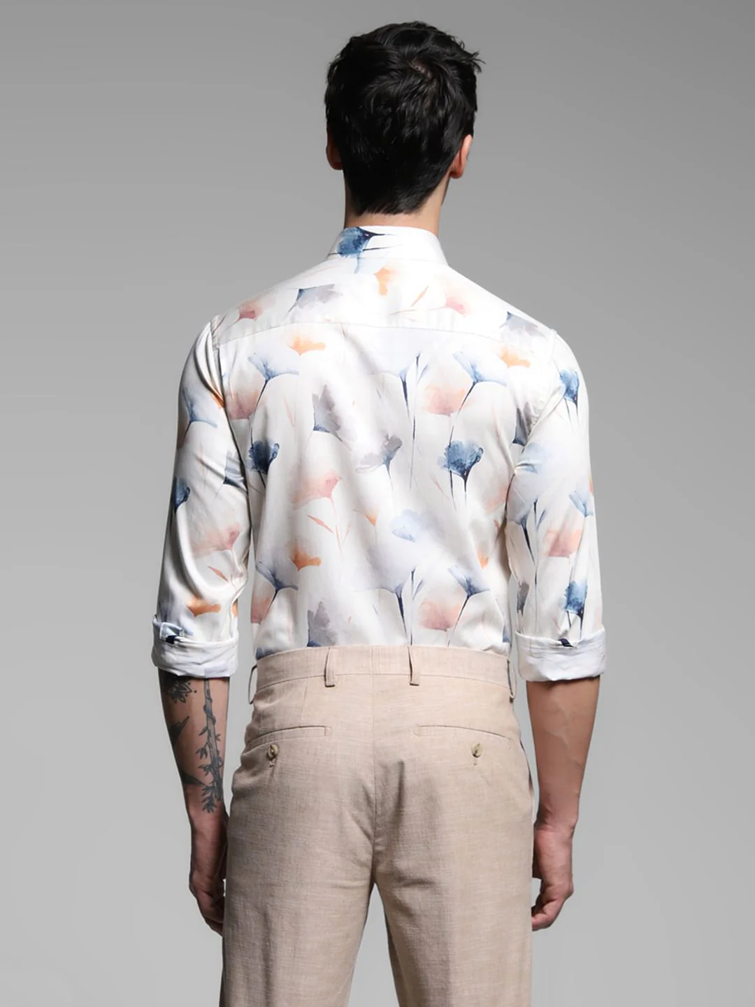 White Printed Cotton Shirt - Image 4