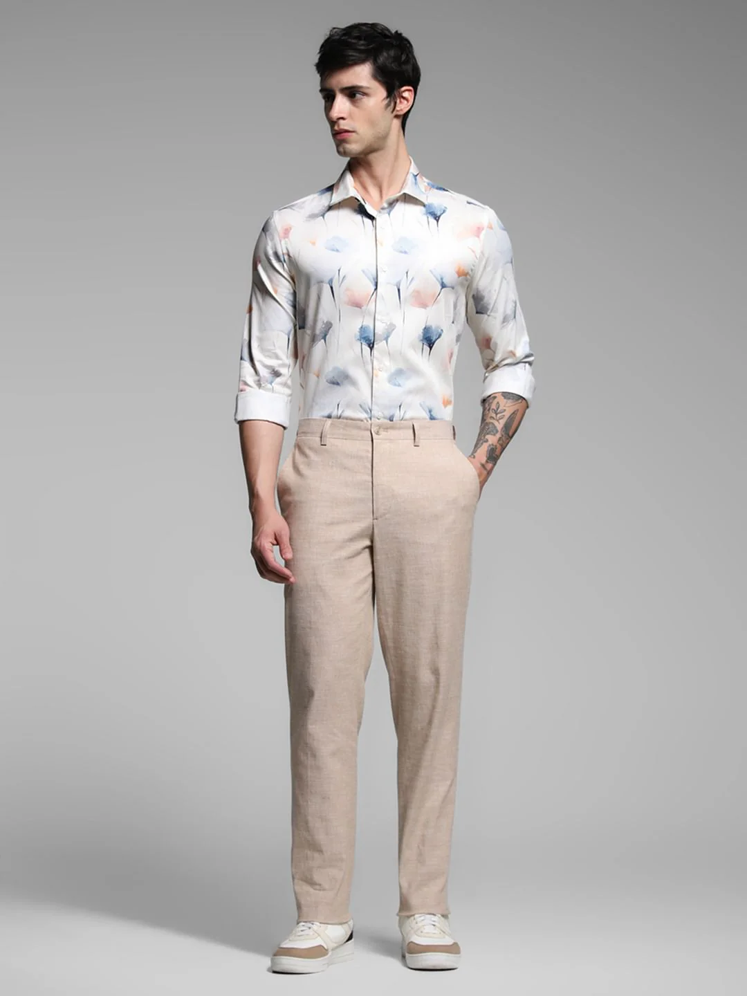 White Printed Cotton Shirt - Image 6