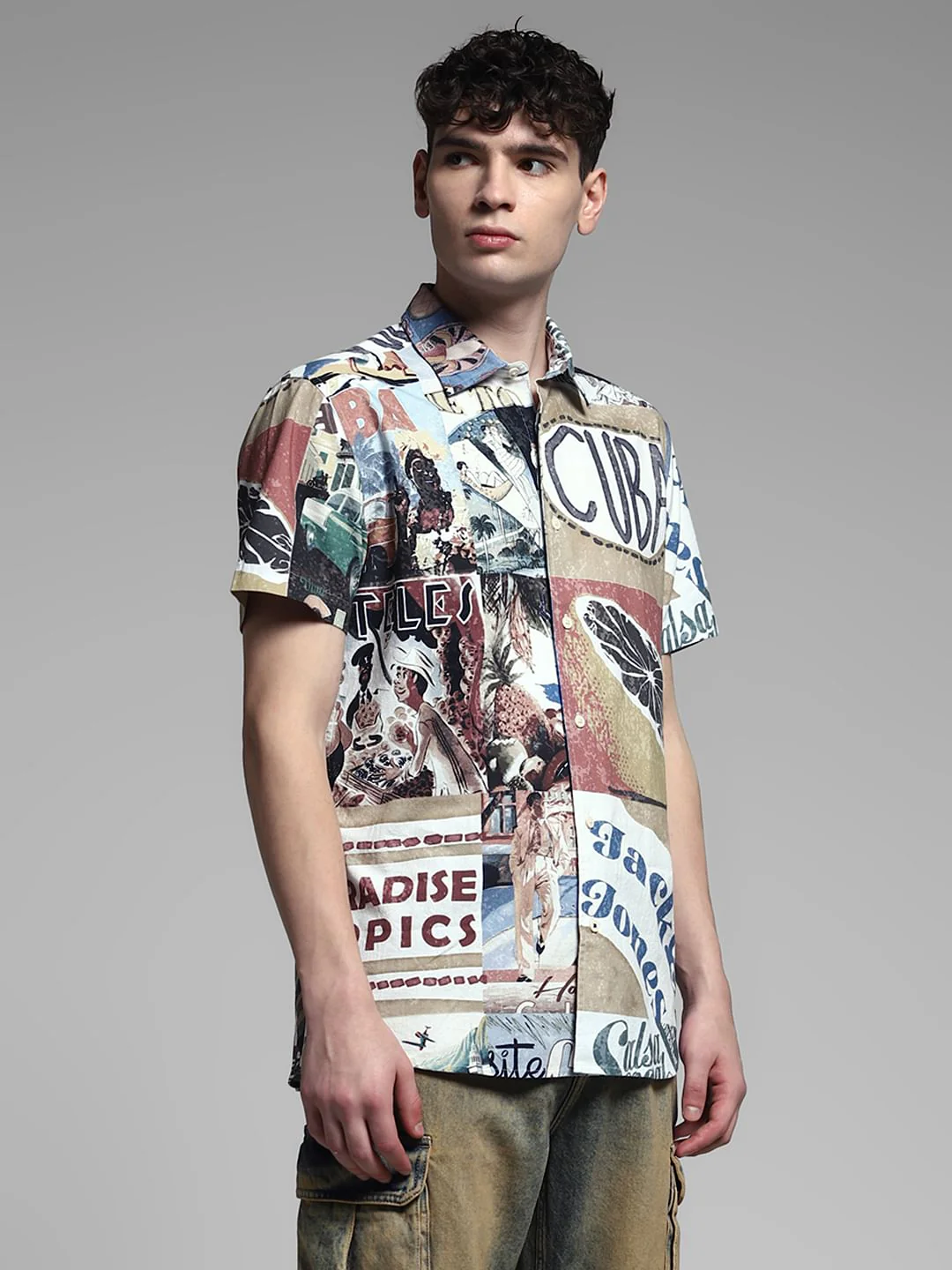 Multi-Colour Printed Cotton Shirt - Image 3