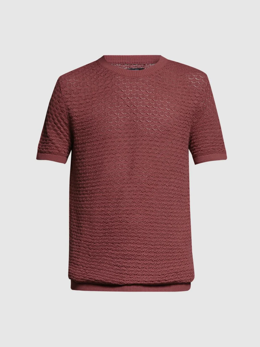 Brown Knitted Cotton T-shirt - Image 7