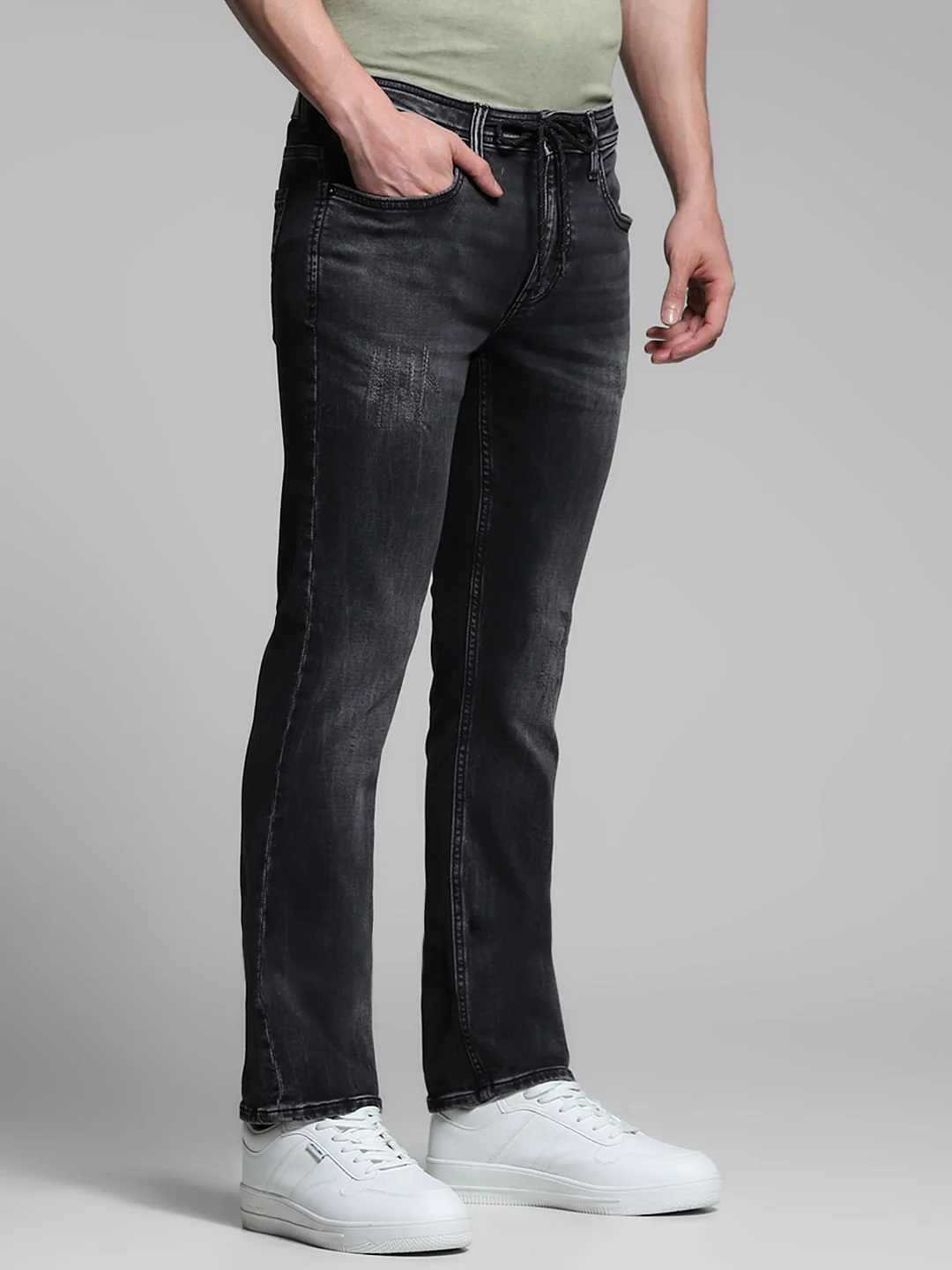 Black Low Rise Clark Regular Fit Jeans - Image 2