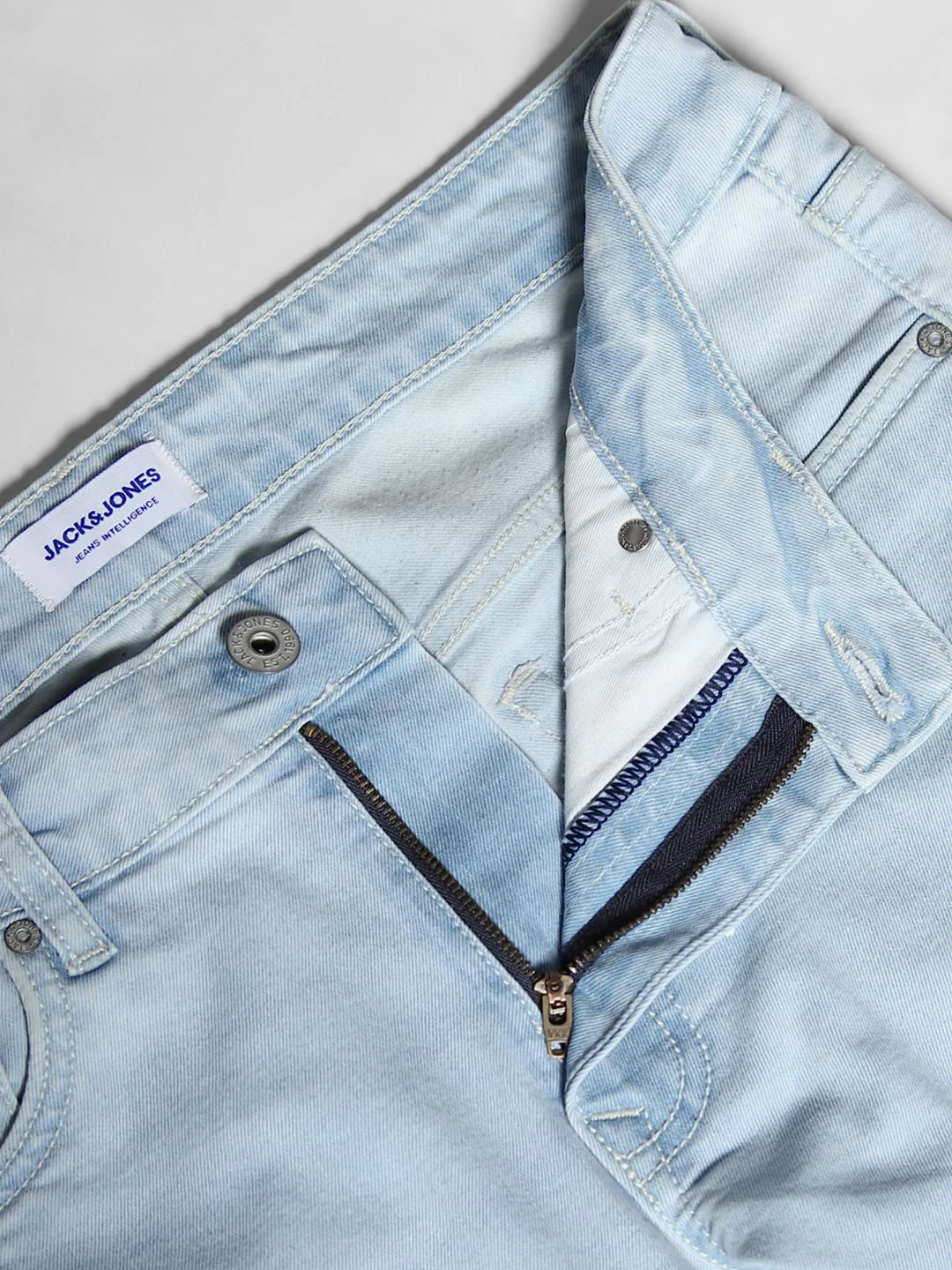 Light Blue Cotton Glenn Slim Fit Jeans - Image 5