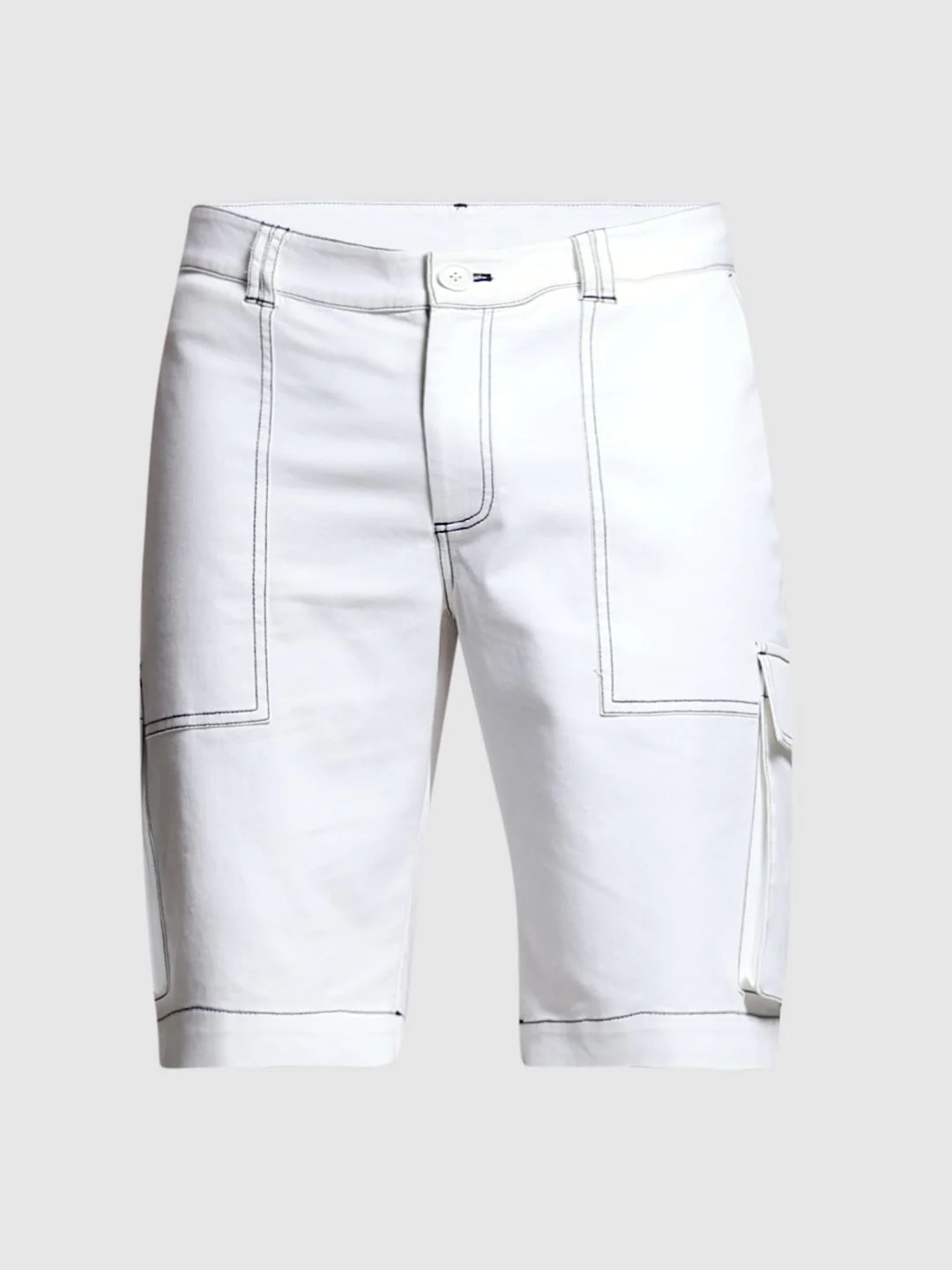 White Contrast Stitch Co-ord Set Shorts - Image 7