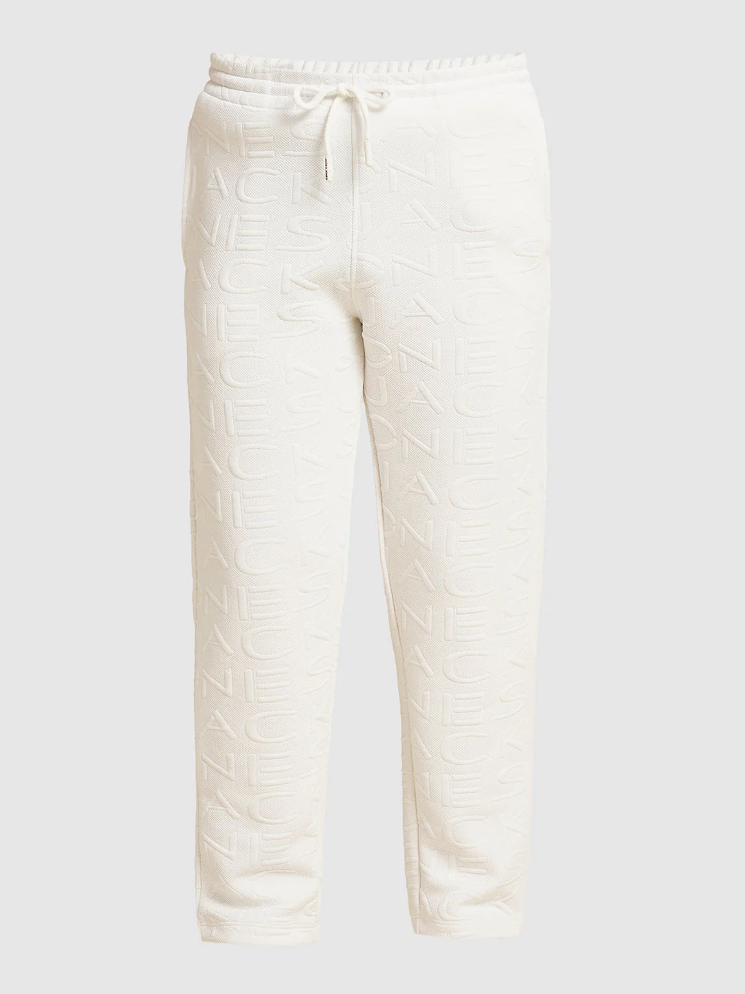 Boys White Cotton Joggers With Drawstring Waist And 3 Pockets - Image 7