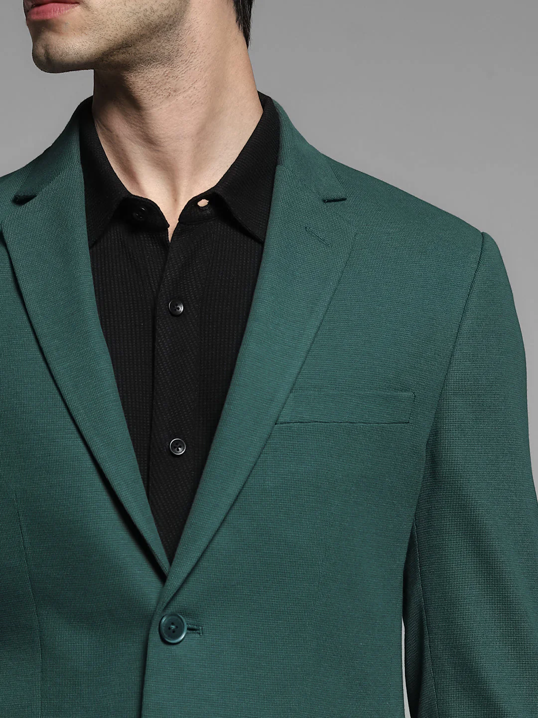 Turquoise Tailored Slim Fit Blazer - Image 5