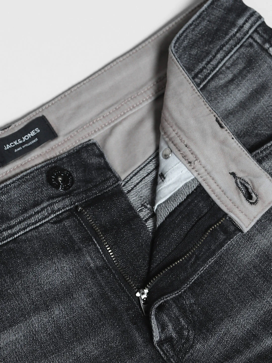Men's Charcoal Slim Fit Low Rise Stretch Jeans - Image 5