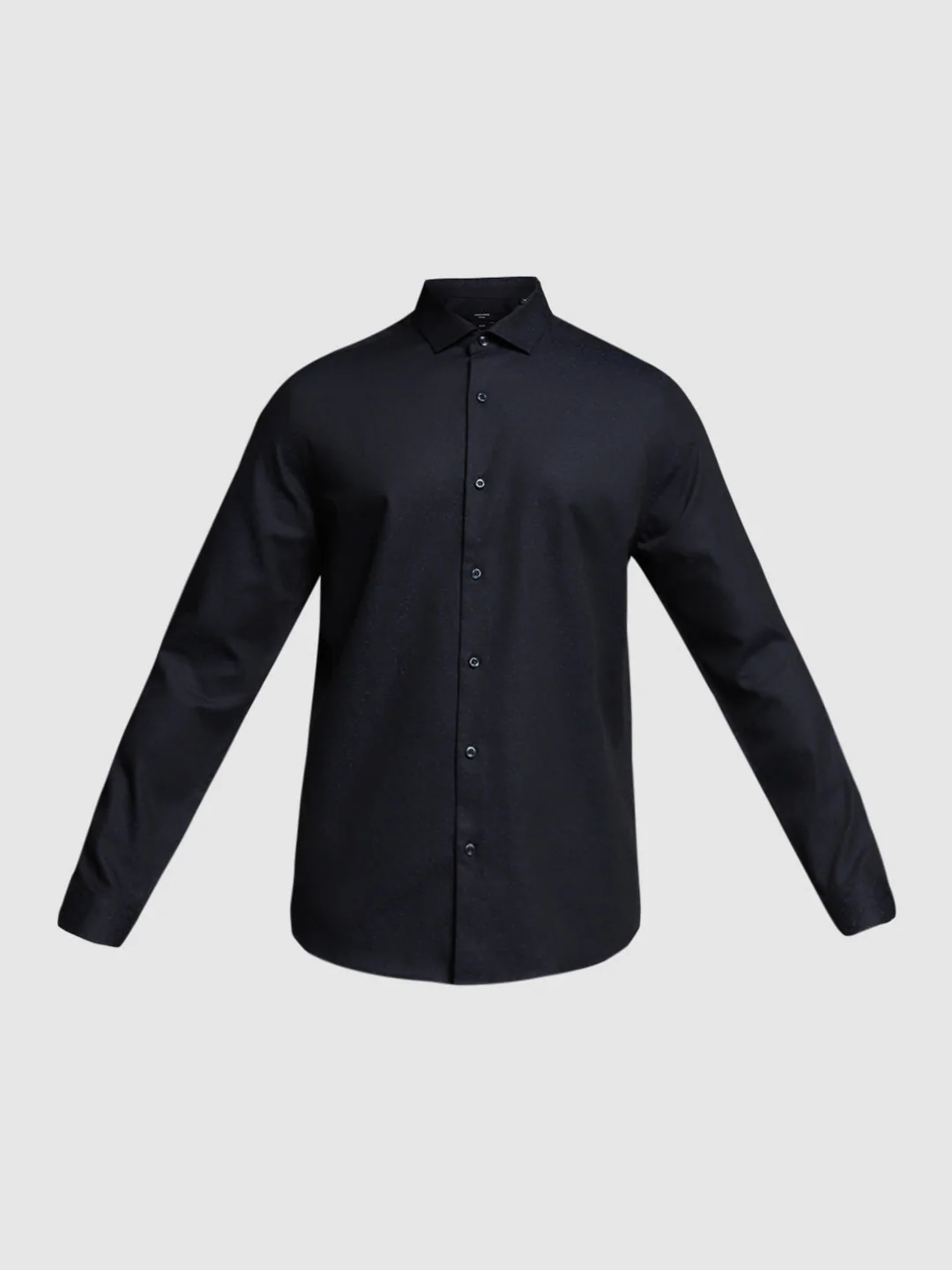 Men's Navy Blue Cotton Dobby Slim Fit Shirt - Image 7