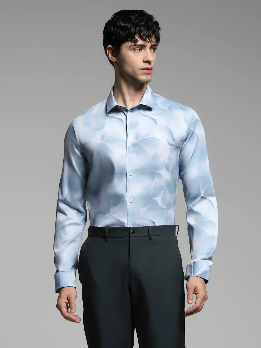 White Floral Print Cotton Shirt - Image 2