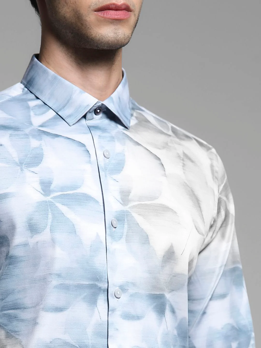 White Floral Print Cotton Shirt - Image 5