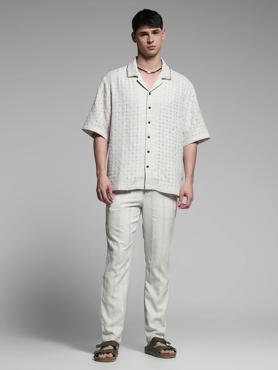 Off-White Dobby Co-ord Set Shirt - Image 6