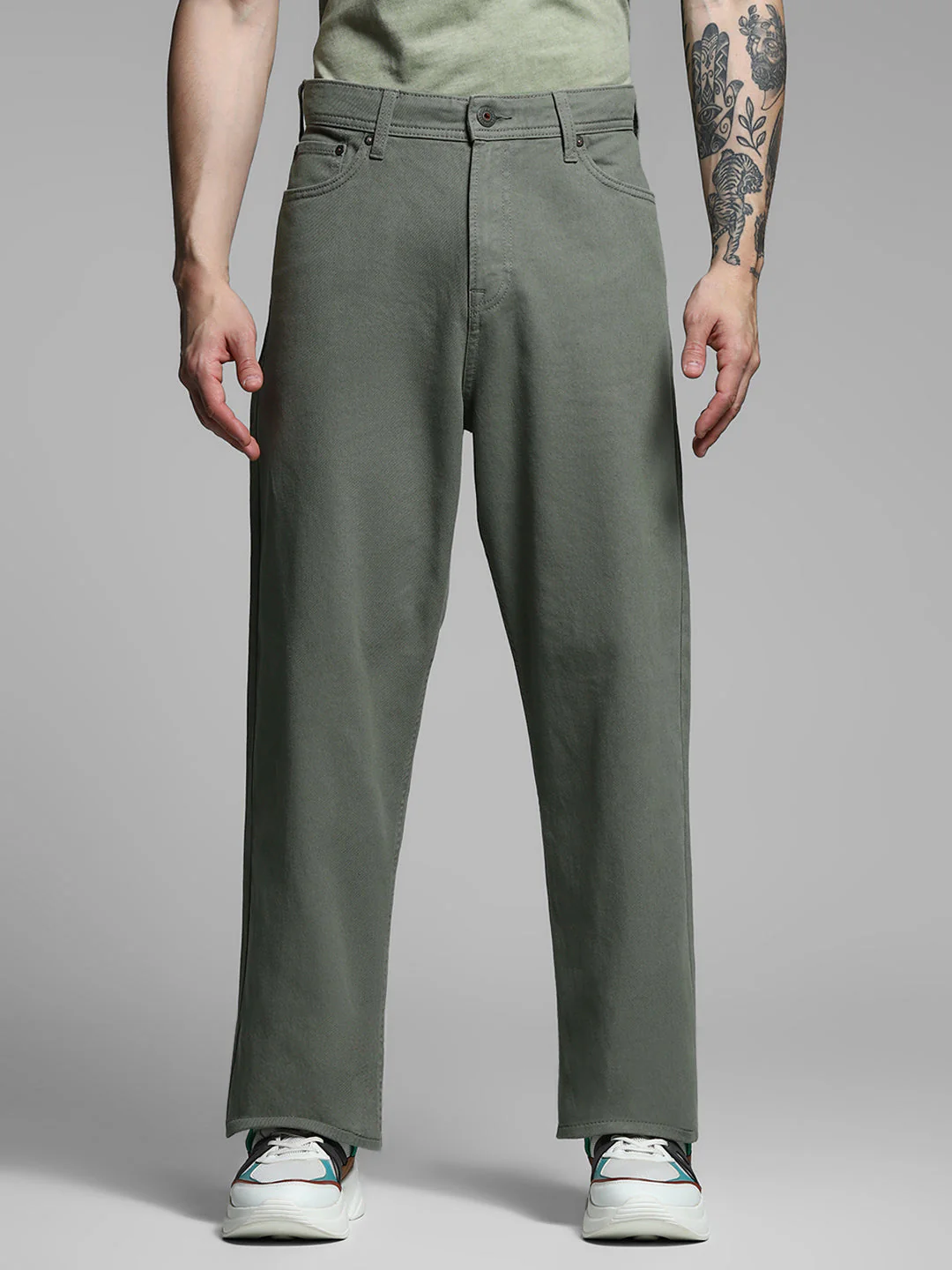 Dark Green Mid Rise Pants - Image 8
