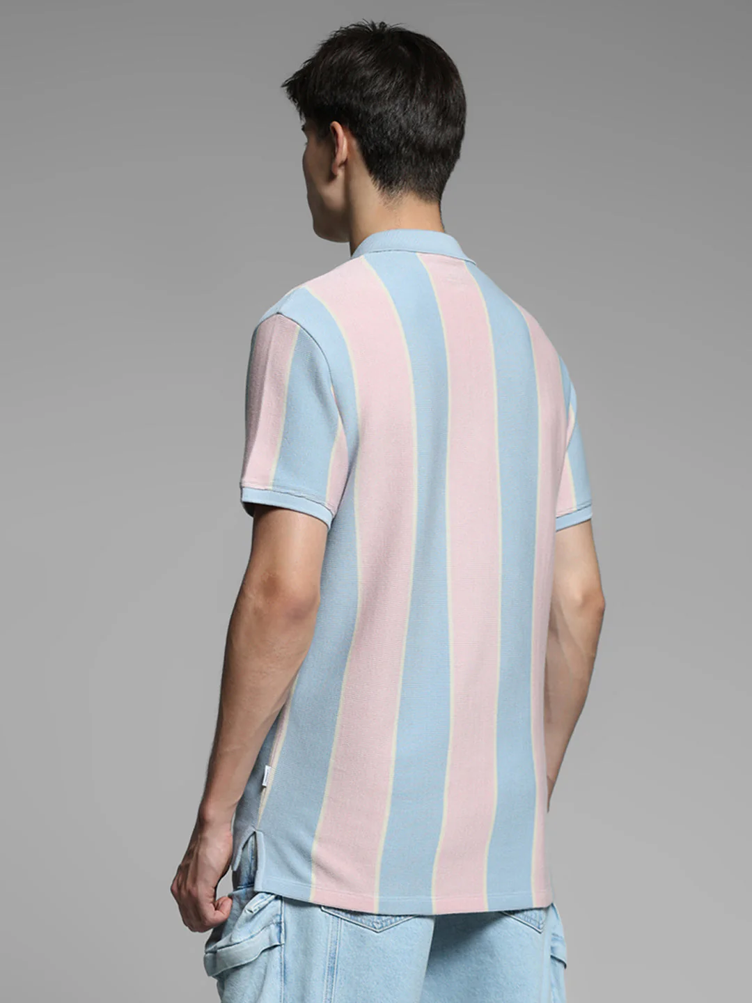 Pink Colourblocked Cotton Polo - Image 4