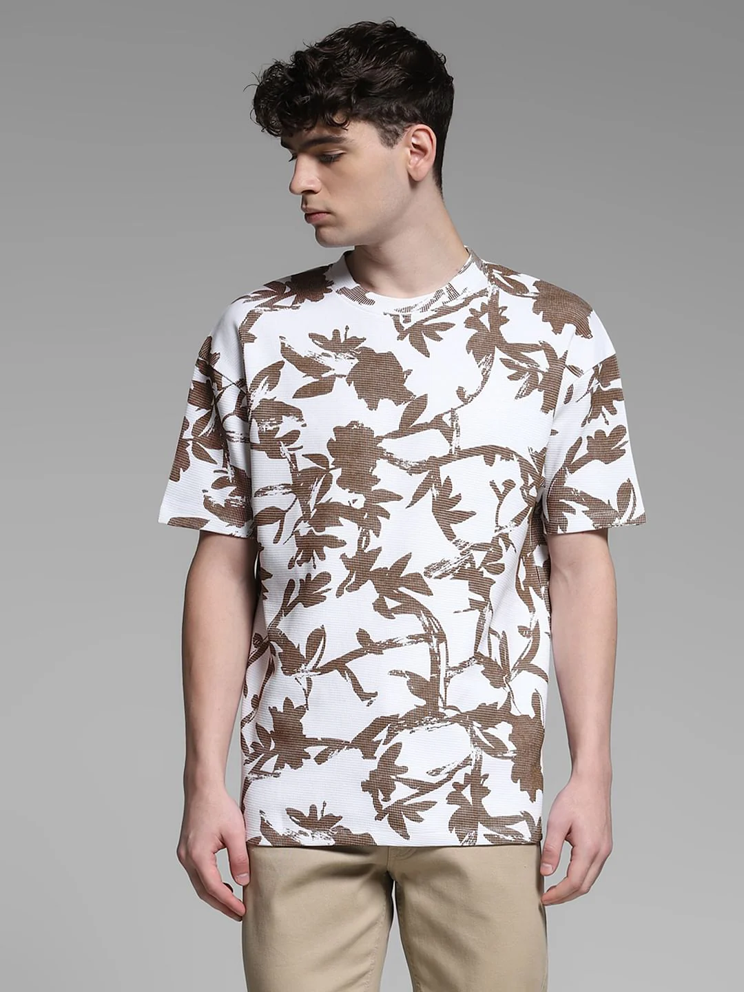 White Printed Cotton T-Shirt - Image 2