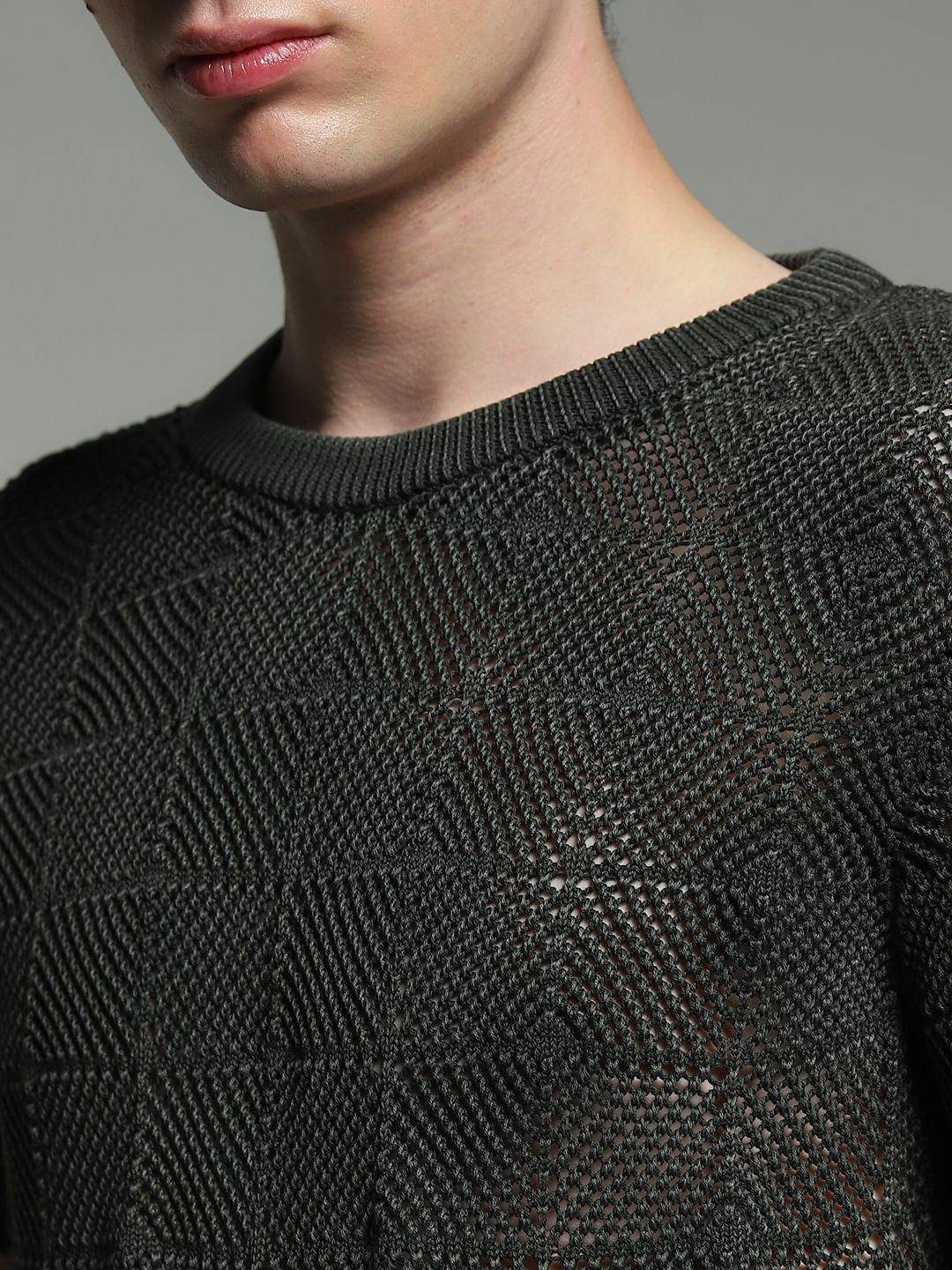 Olive Jacquard Pullover - Image 5