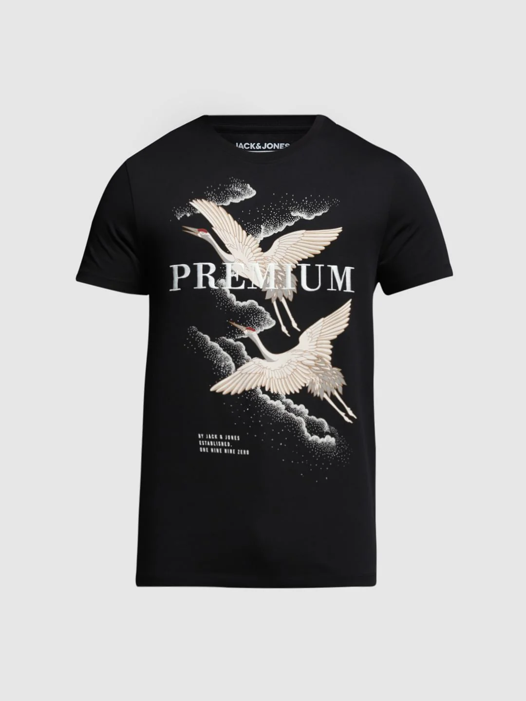 Black Graphic Print Cotton T-shirt - Image 7