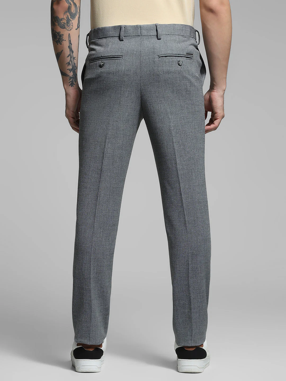 Dark Grey Mid Rise Slim Fit Pants - Image 9