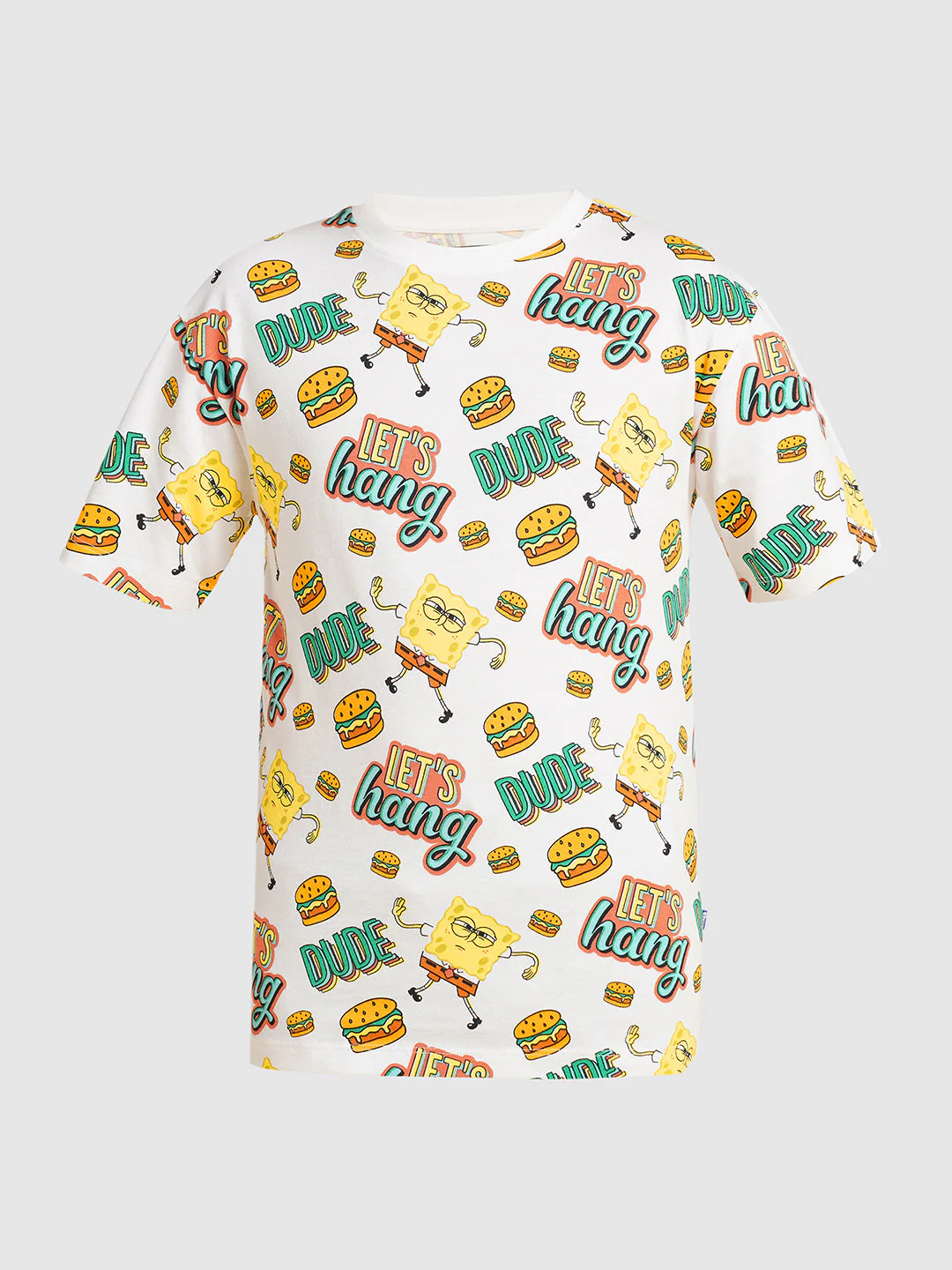 JACK&JONES JUNIOR Boys White SpongeBob Print T-shirt - Image 7