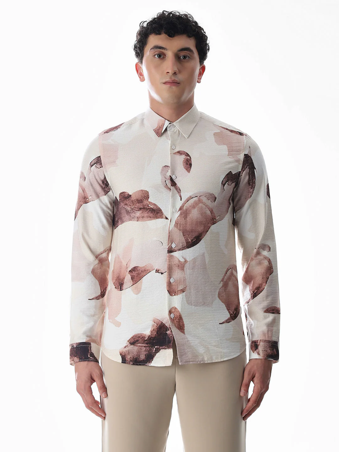 Dobby Printed Slim Fit Shirt - Image 8
