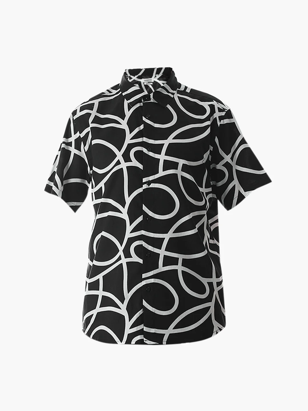 Regular Fit Black Printed Shirt - Image 7