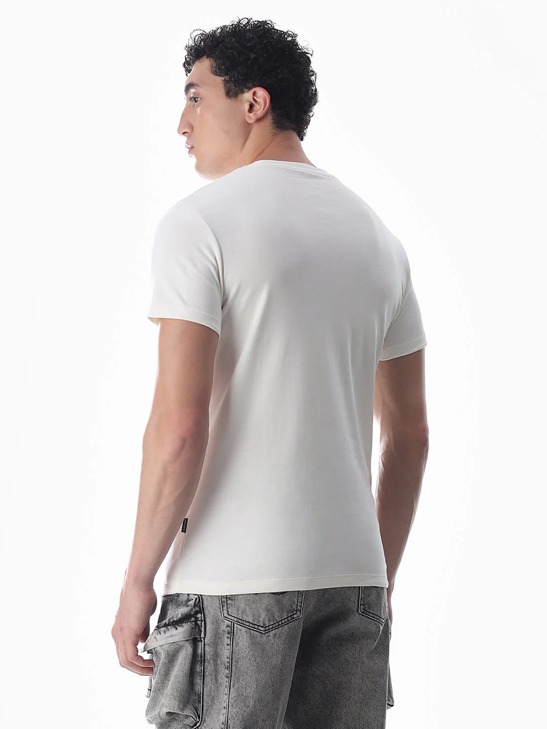 Slim Fit Printed T-shirt - White - Image 4