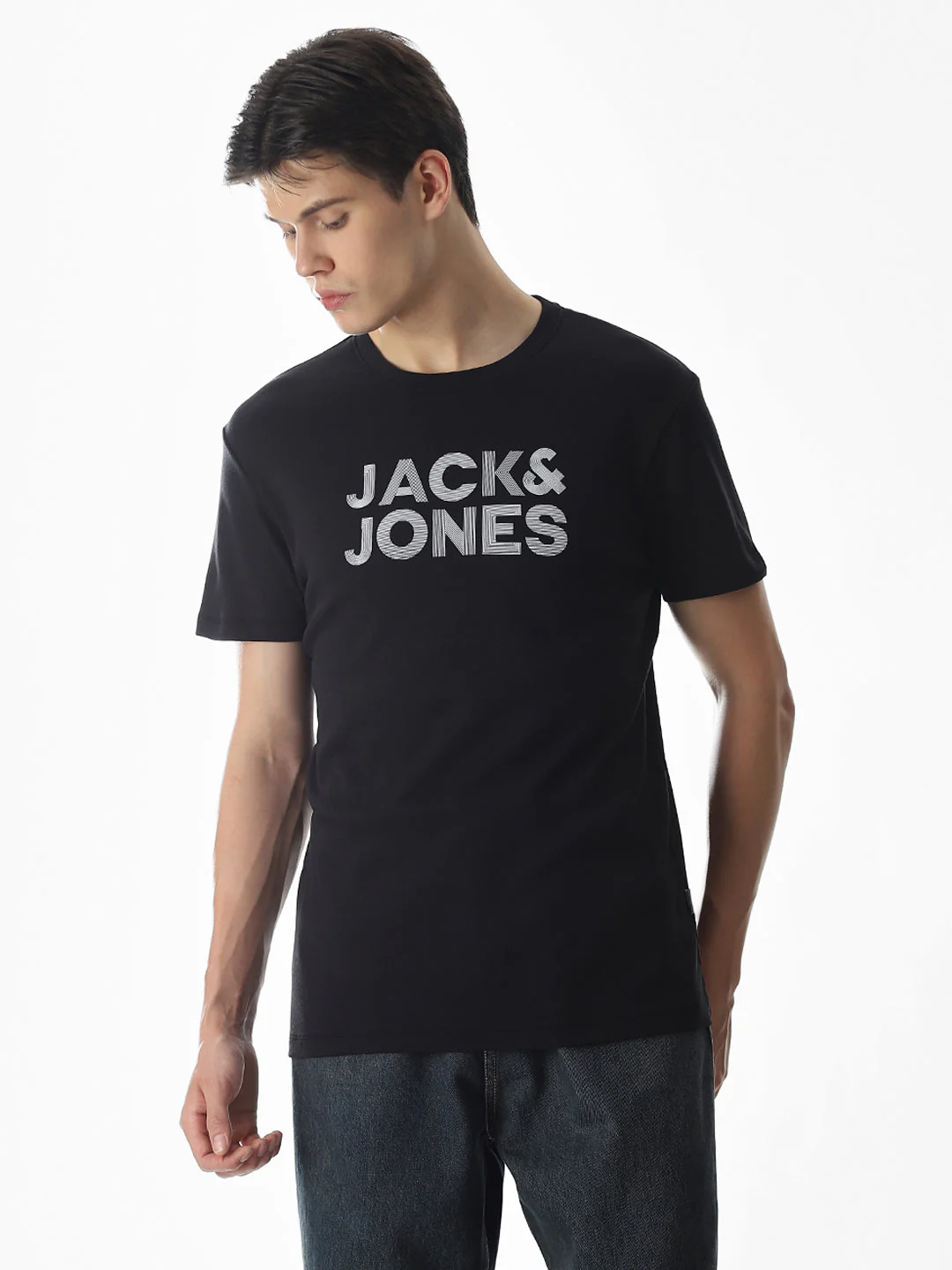 Slim Fit Printed T-shirt - Black - Image 2