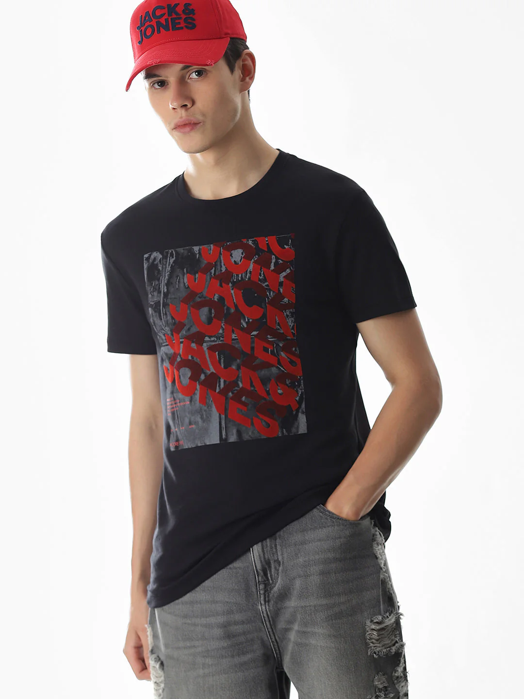 Typography Slim Fit T-shirt - Black