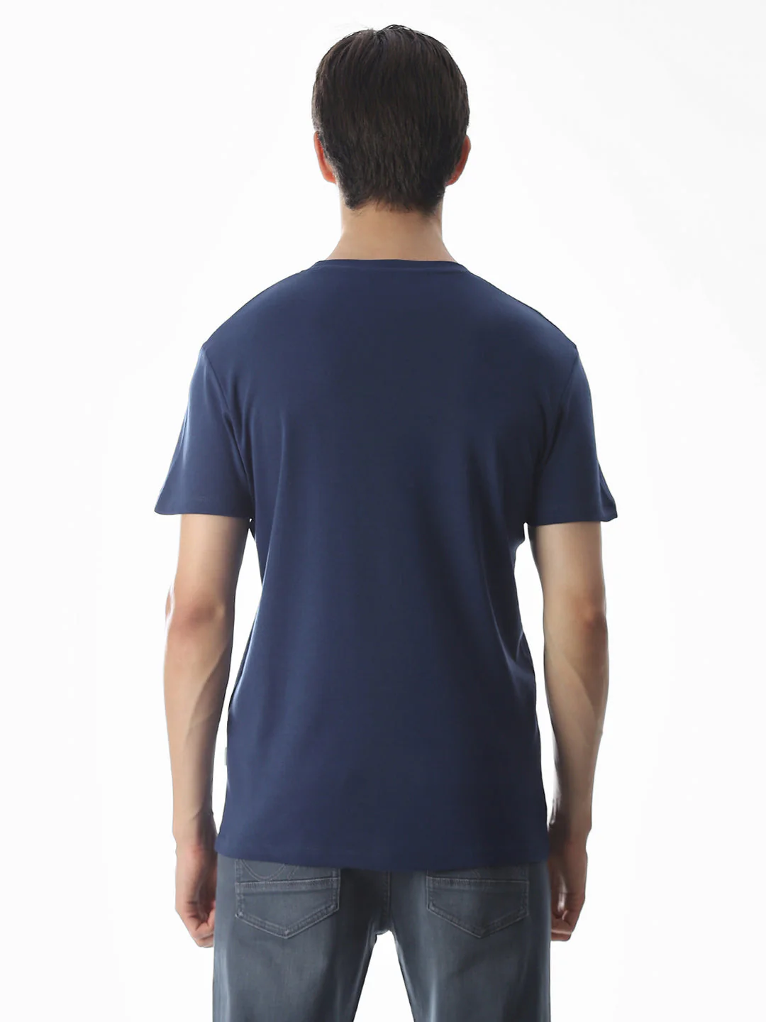 Embroidered Print T-Shirt - Blue - Image 9